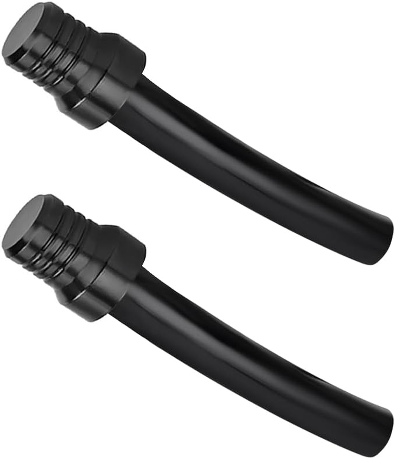 2 PCS Breather Hose Gas Fuel Tank Cap, CNC One Way Tank Valve Vent Tube with Aluminum Cap, Fuel Gas Cap Vent Tube Breather, ATV Off-Road Motorcycle Accessories (Black, Black Hose)