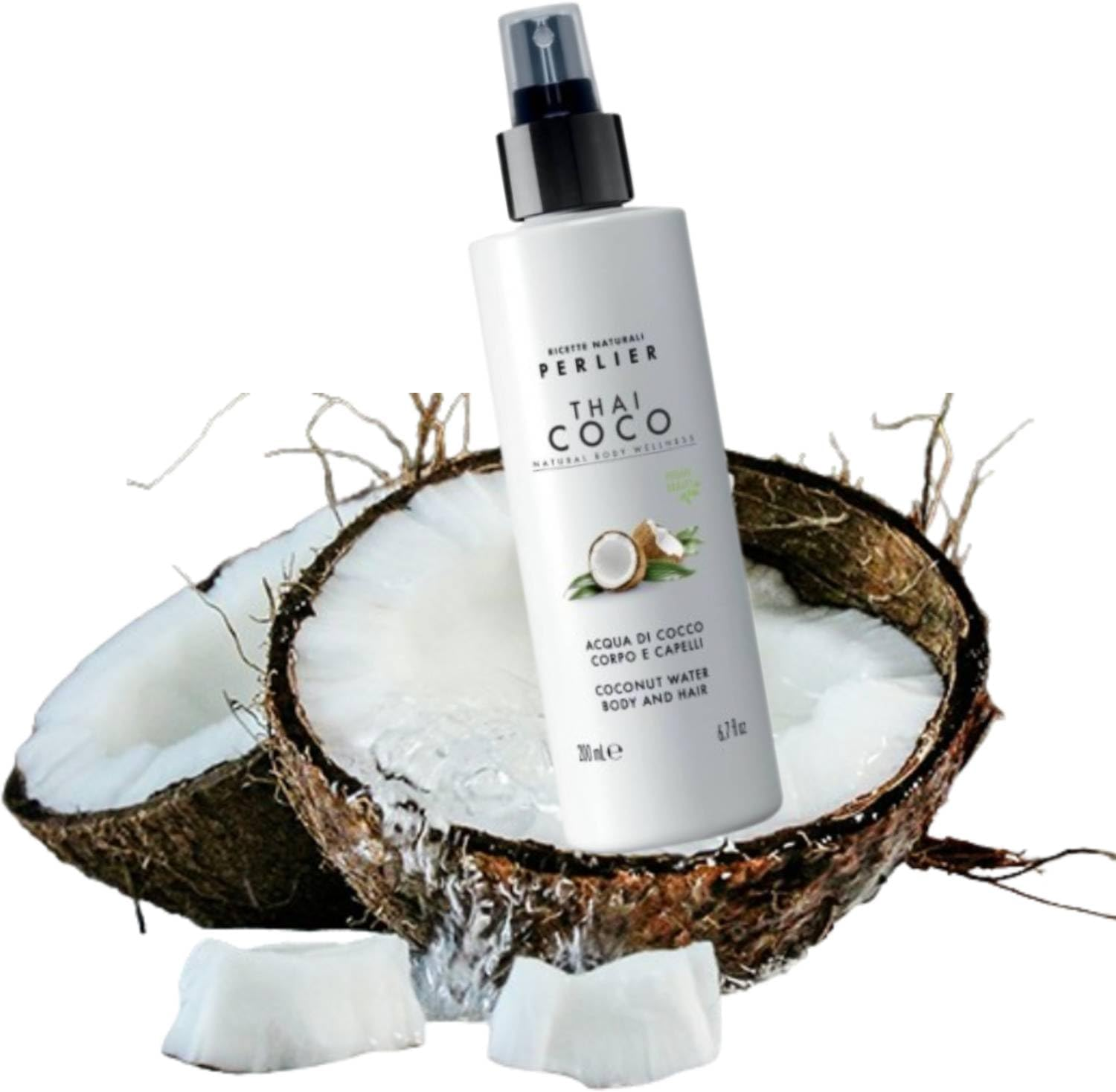 Perlier, Thai Coco Body and Hair Water, Moisturises and Fragrances with the Freshness of Coconut Water, Alcohol Free and Ideal in the Sun, a Tropical Dream for Skin and Hair, 200 Ml image number 3