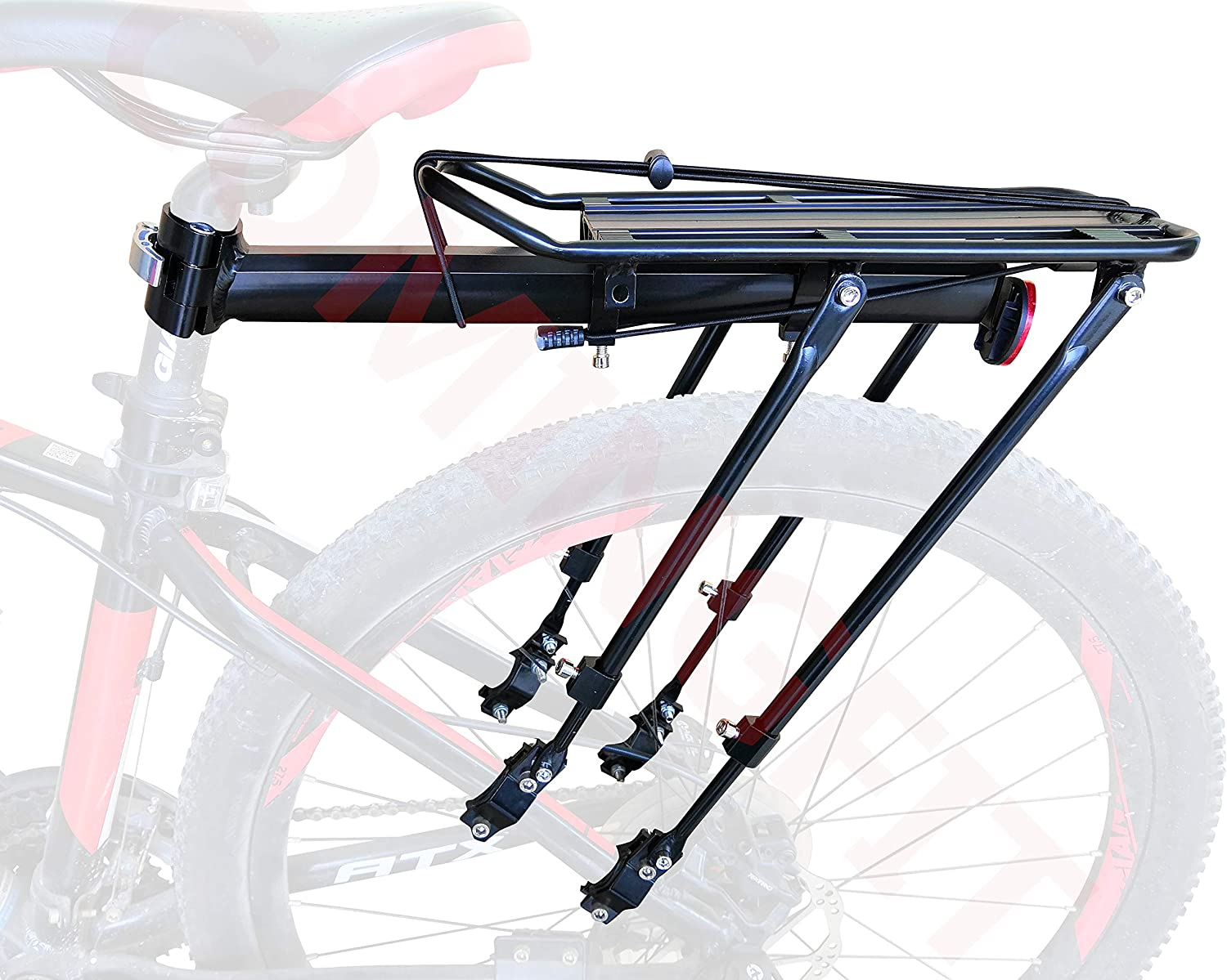 Comingfit 180Lbs Capacity Solid Bearings Universal Adjustable Bicycle Luggage Cargo Rack image number 5