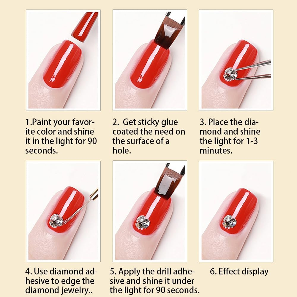 3Pcs Shiny Flatback Nail Rhinestones Gems,Multi-Shape round Beads for Nail Art, Includes Picker & Tweezers for DIY Manicure, Sparkling Nail Decorations for Professional Salon or Home Use,Black image number 5