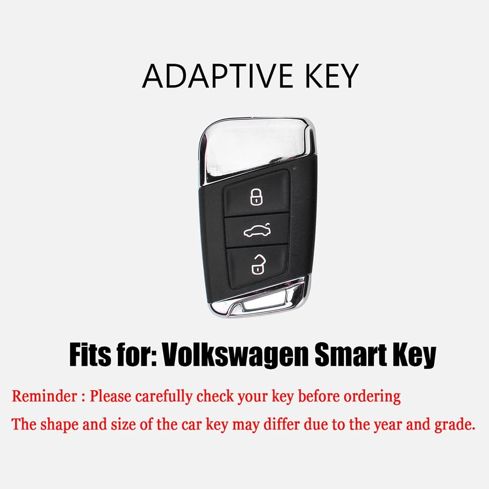 HIBEYO Key Case Cover for for Volkwagen VW Passat Alltrack B8 Golf Jetta Skoda Superb A7 Kodiaq Alltrack 3 Buttons Car Key - Brown image number 7