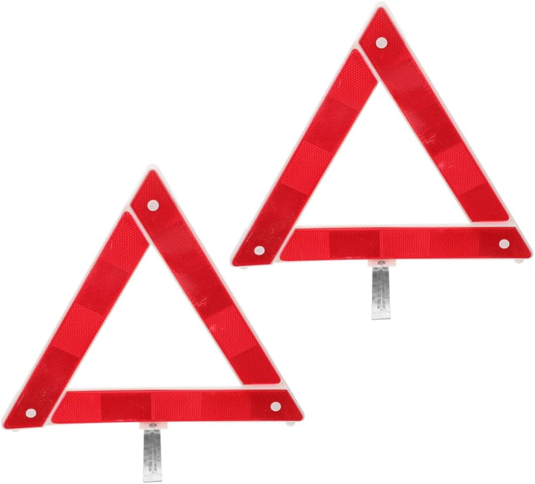 2Pcs Car Warning Triangle Reflective Safety Sign Emergency Roadside Safety Triangle for Cars image number 3