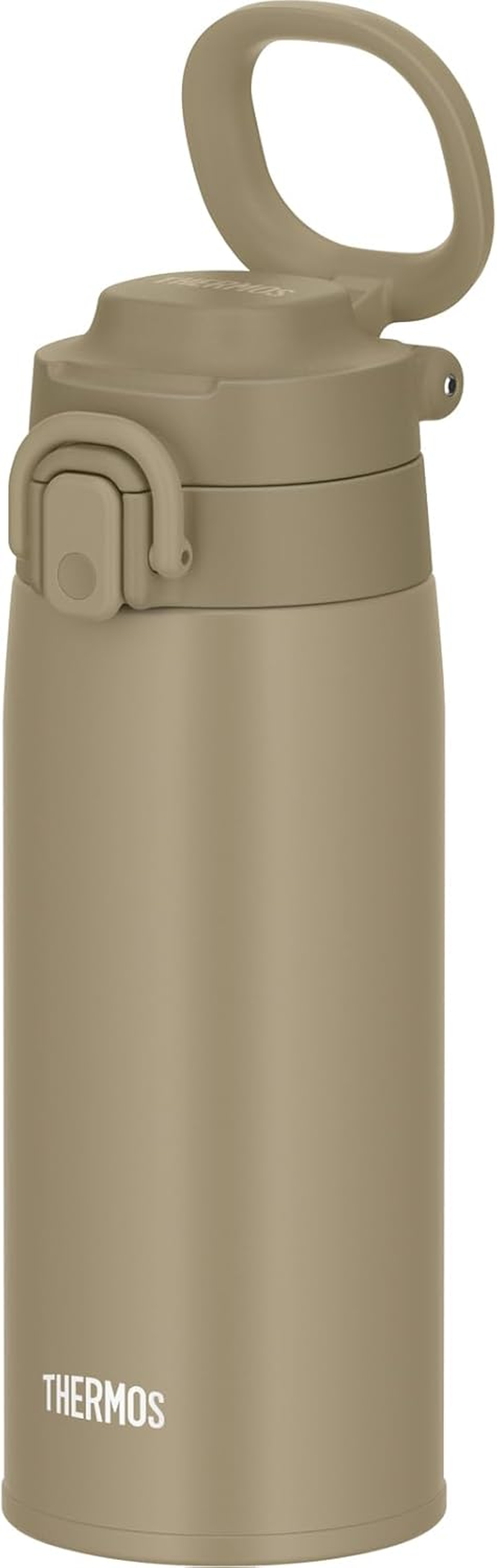 Thermos JOS-400 BE Vacuum Insulated Portable Mug with Carry Loop, 13.5 Fl Oz (400 Ml), Beige