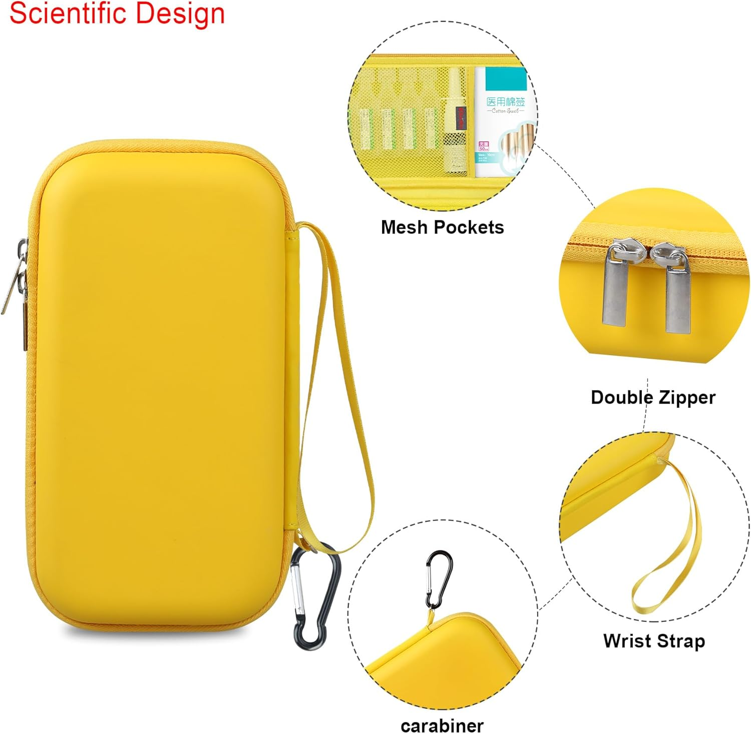 Elonbo Carrying Case Compatible with Asthma Inhaler Spacer for Kids and Adults, Ventolin Masks Inhaler Spacer Holder, Asthma Travel Organize Bag, Yellow (CASE ONLY! Inhaler Spacer Not Included) image number 1
