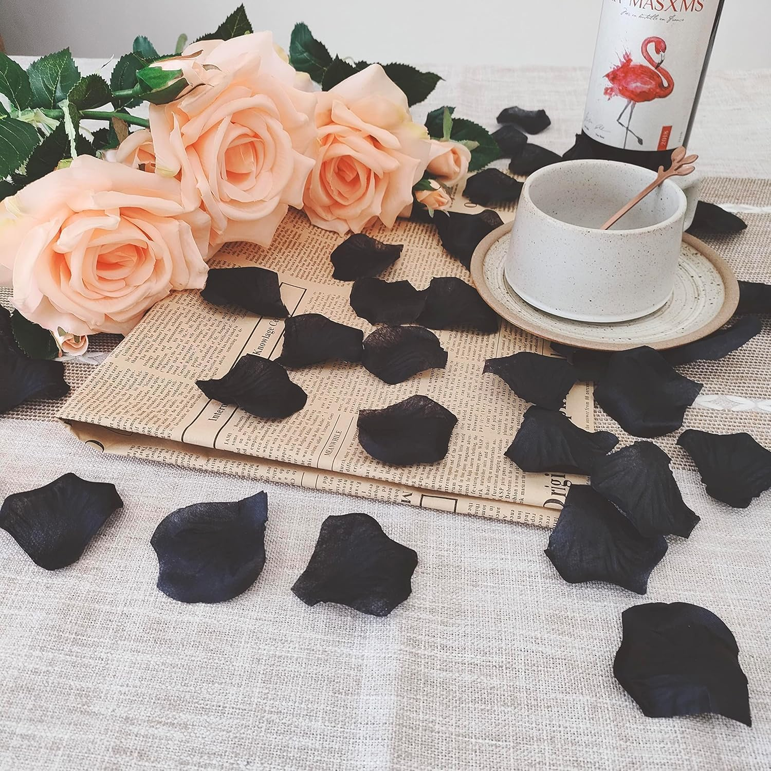 2000Pcs Black Rose Petals Artificial Flower Petals for Valentine'S Day Wedding Decor Romantic Night Engagement Party Decorations (Black) - Pink image number 4