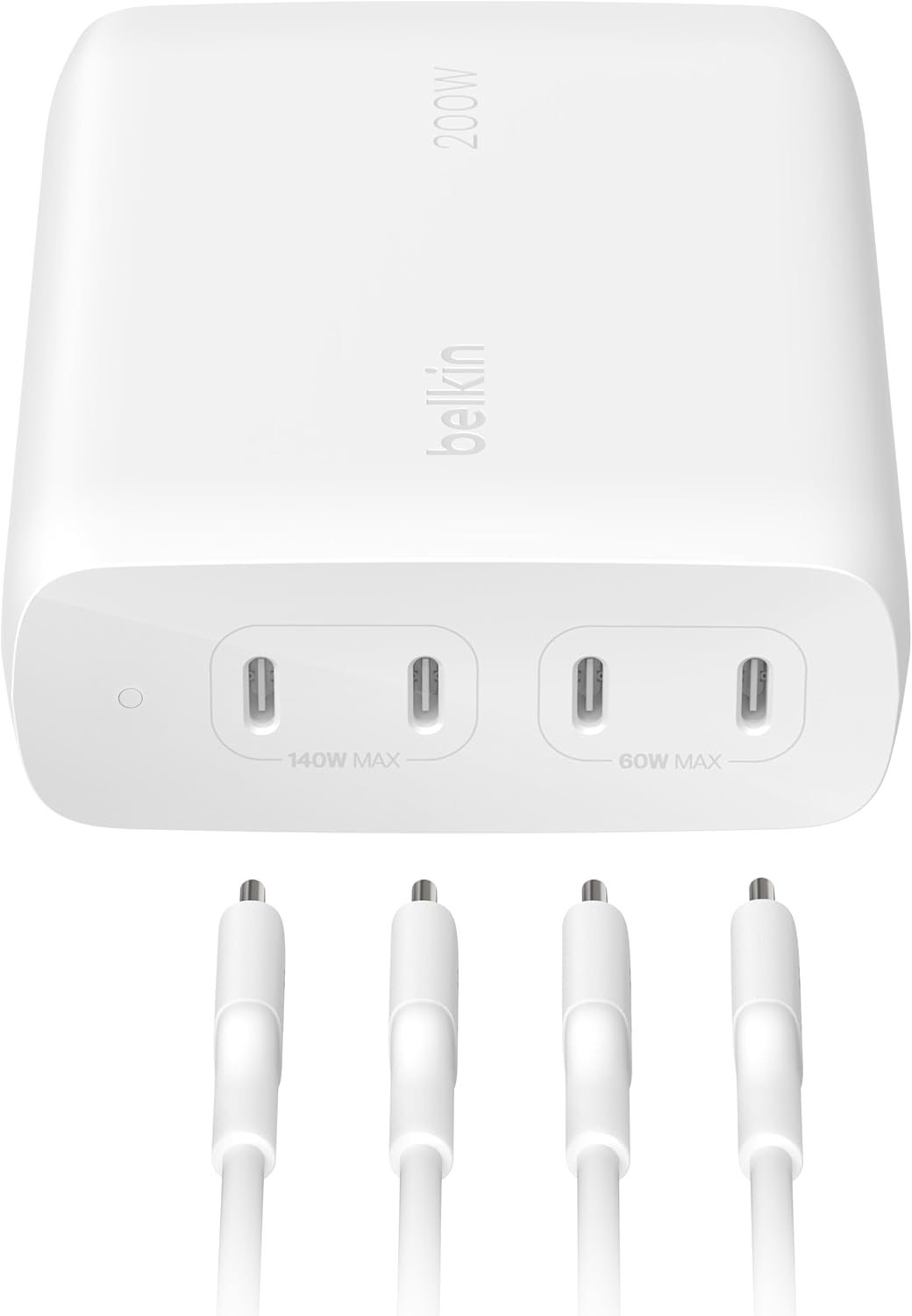 Belkin Boostcharge Pro 4-Port USB-C Gan Wall Charger, 200W Multi-Port Charger, USB-C PD 3.1 Fast Charge, 5Ft Power Cord for Macbook Pro, Iphone 16 Series, Ipad Pro, Galaxy S23, Google Pixel, & More image number 2