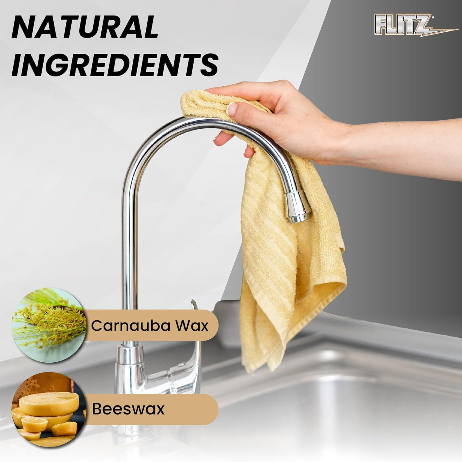 Flitz Faucet Wax, Polish and Sealant Made with Exclusive Carnauba and Beeswax Formula, Leaves No Residue or Scratches, Perfect for Door Hardware, Kitchen and Bathroom, Made in USA, 7.6 Oz - 3 Pack image number 1