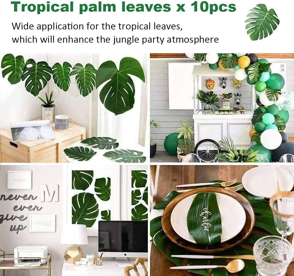 Jungle Party Balloons Garland Kit,Safari Animal Balloon, Animal Foil Confetti Balloon Arch Palm Leaves Set for Jungle Theme Birthday Decorations, Safari Woodland Birthday Party Supplies. image number 4