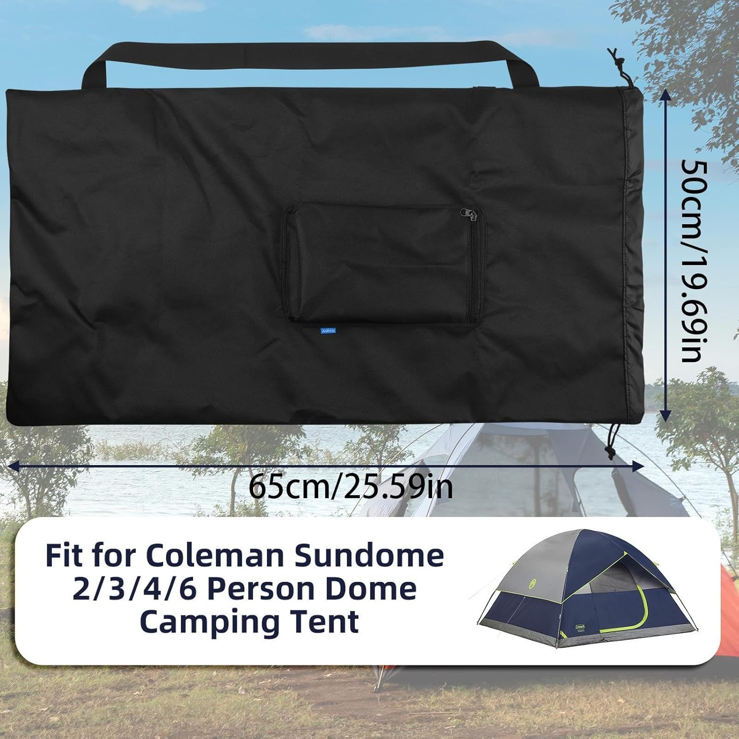 Berriphonia Tent Bag, Folding Camping Storage Pack, Large Duffel Bag for Storing Travel Camping Sports Equipment, Luggage Organiser Shoulder Strap, Single Attributes, Siehe Beschreibung, See image number 4