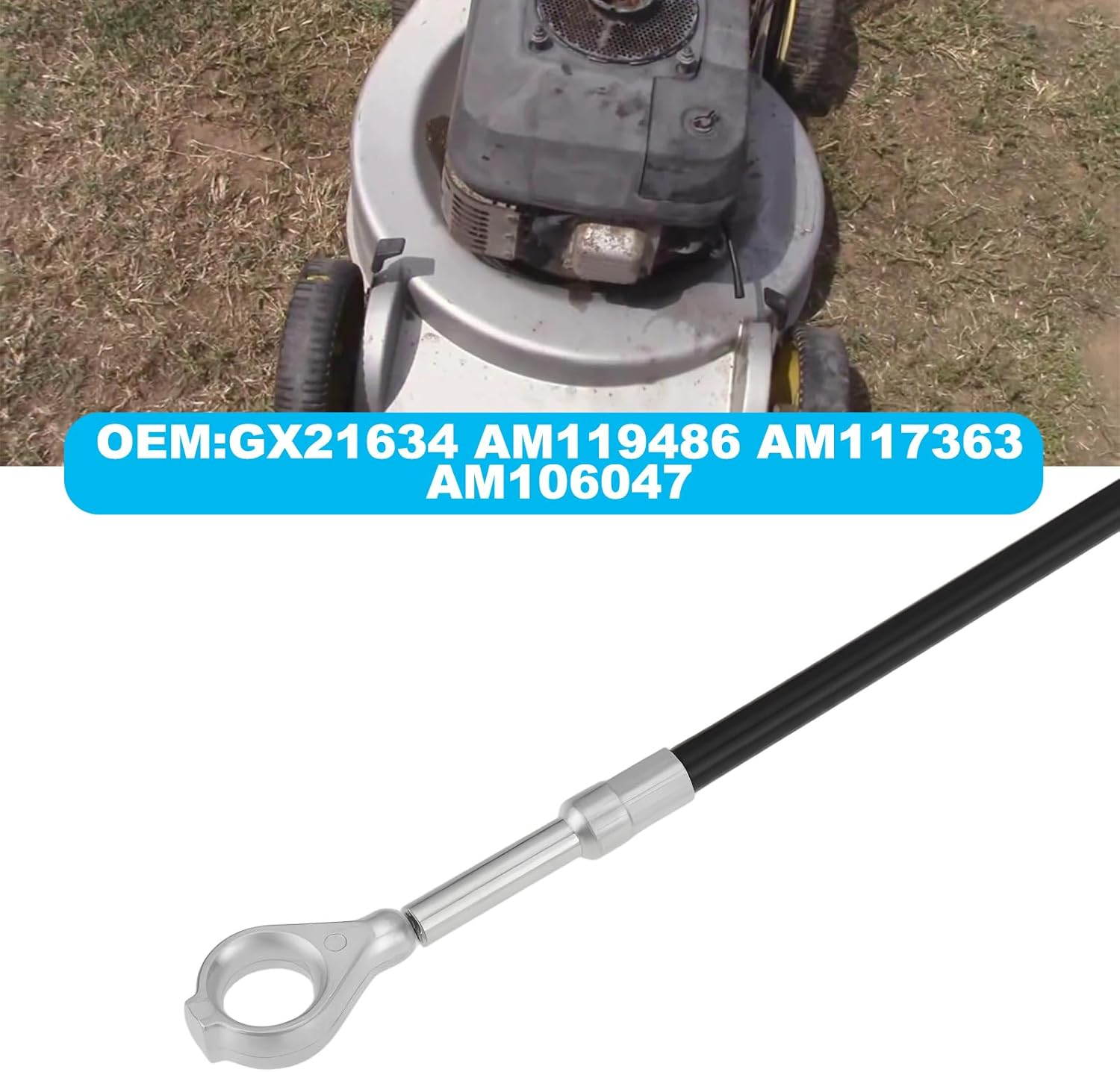 Lawn Mower Push Pull Cable GX21634 Compatible with John Deere 12PB 12PC 12SB 14PB 14PZ 14SB 14SC 14SE image number 2
