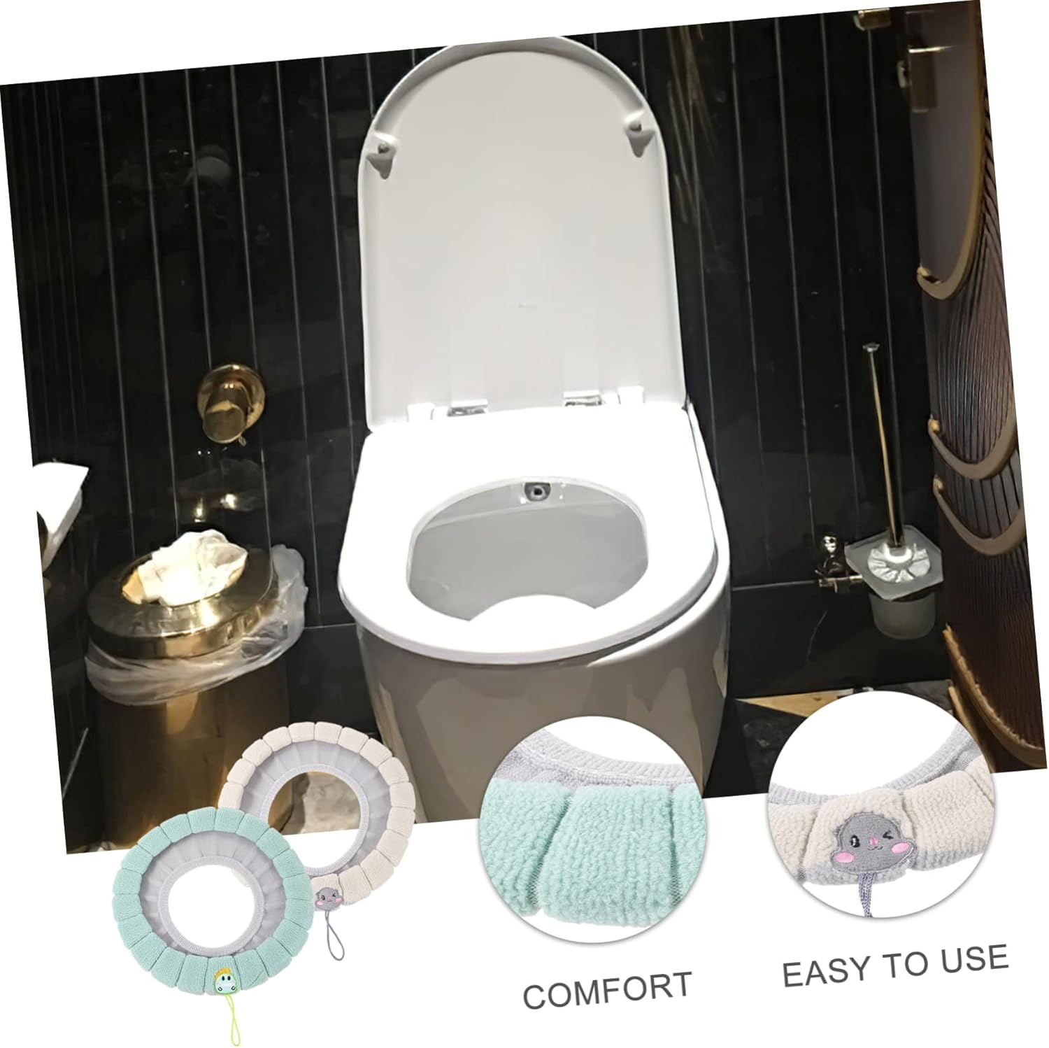 FOYTOKI Pcs Toilet Seat Cushion Thick Soft Non-Slip Washable for Bathroom Wc Toilet Bowl Seat image number 4