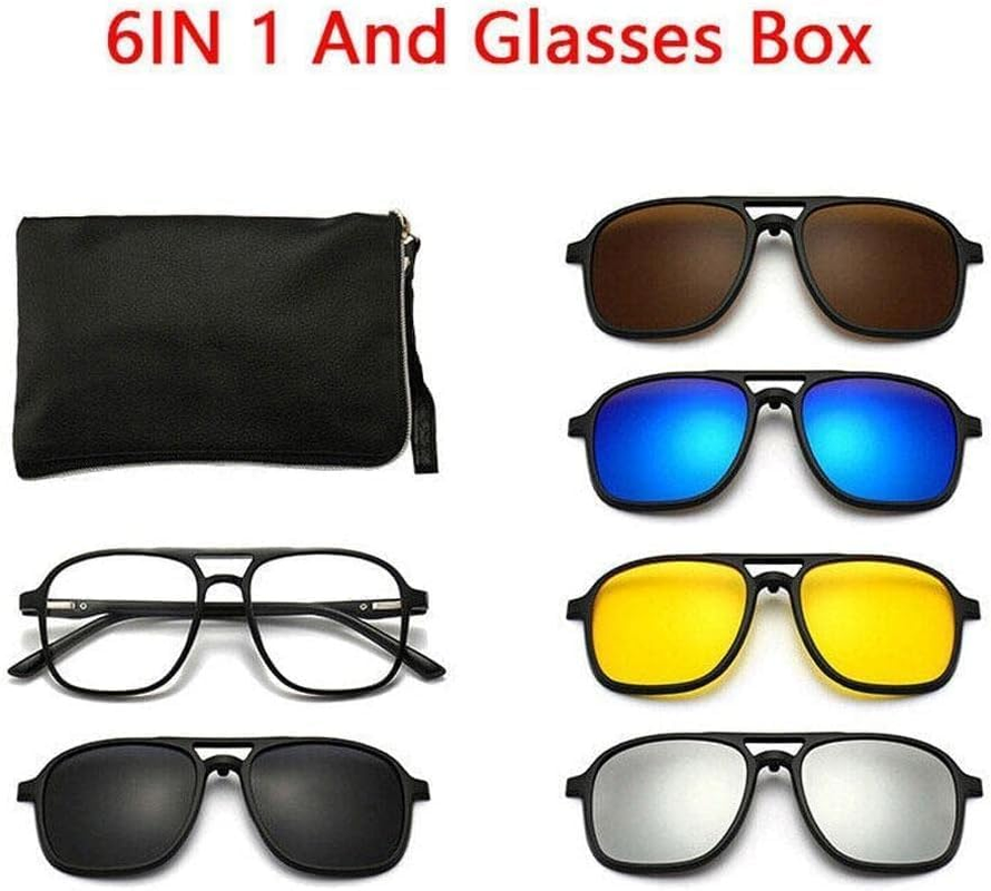 5PCS Magnetic Polarized Clip on Sunglasses Women Men Plastic Frame for Night UV400 Sunglasses Drop Shipping Driving - Style A image number 4