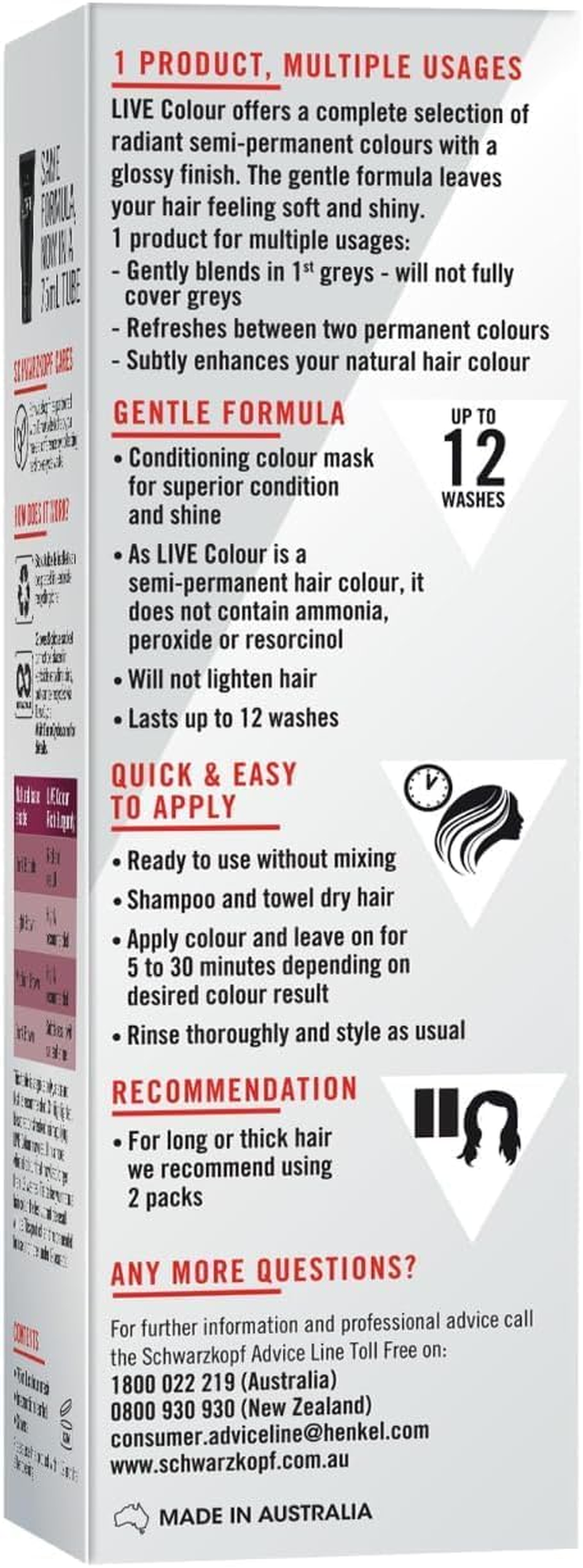 Schwarzkopf LIVE Colour Chocolate, Semi-Permanent Hair Colour, Lasts up to 12 Washes