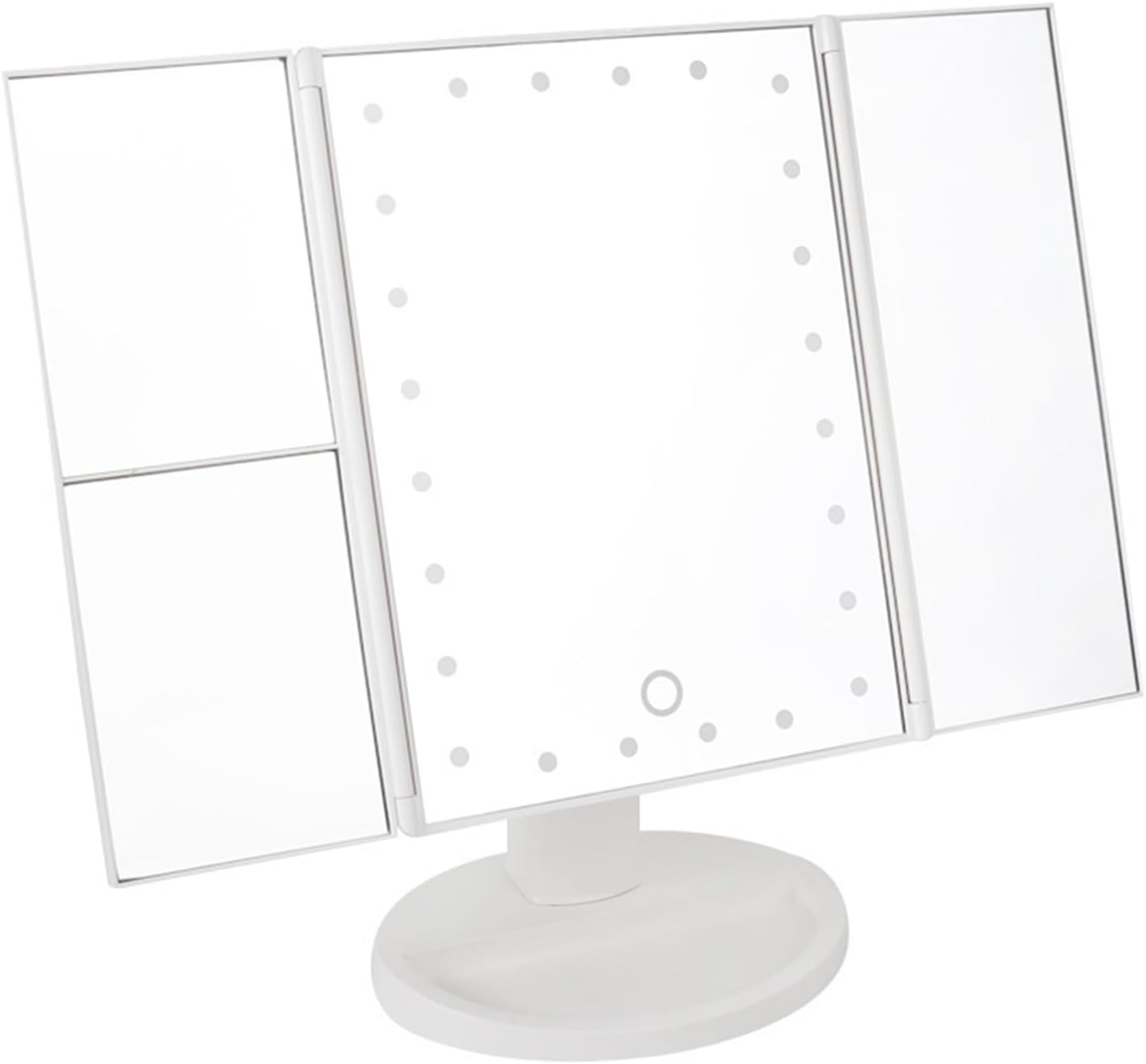 Makeup Mirror Vanity Mirror with Lights,2X 3X Magnification,Lighted Makeup Mirror,Touch Control,Trifold Makeup Mirror,Dual Power Supply,Portable LED Makeup Mirror,Women Gift (White) image number 5