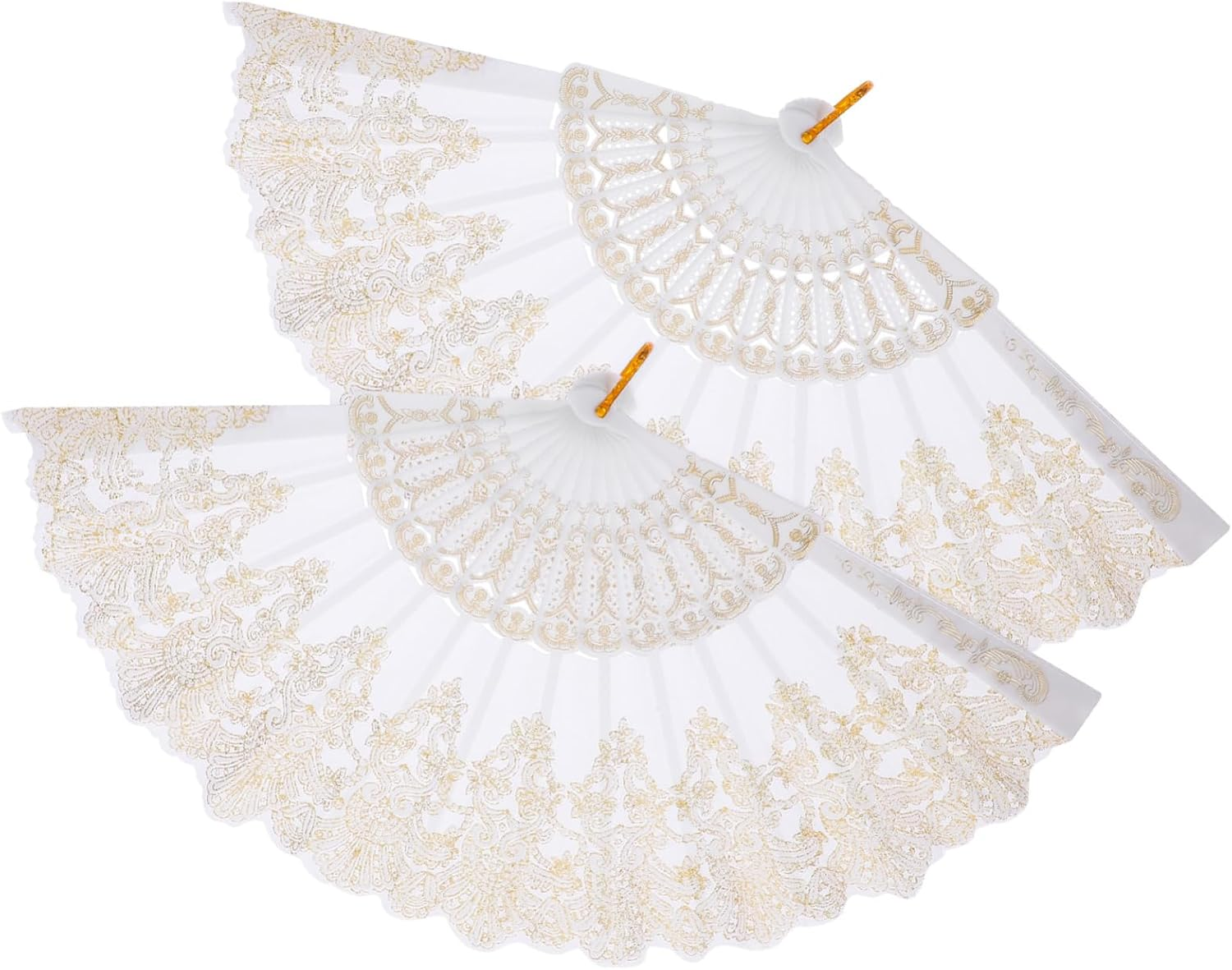 GARVALON 2Pcs Gilding Fan Chinese Vintage Style Fans Dance Performance Handheld Retro Hand image number 5
