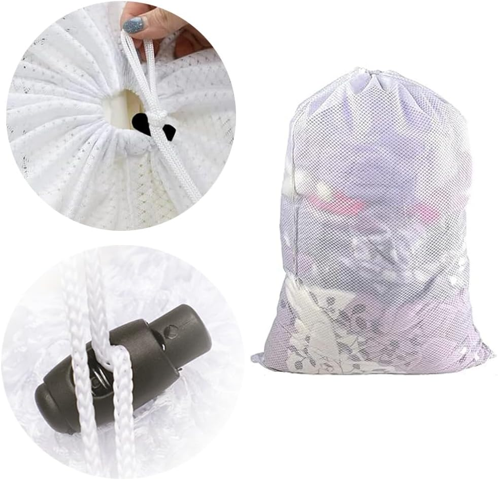 Extra Large Mesh Laundry Bag with Drawstring, 2 Pack Washing Bag Net for Washing Machine, Mesh Laundry Bags for Delicates,Travel, College Dorm, Washing Bags Laundry Room Organization, 60X80Cm