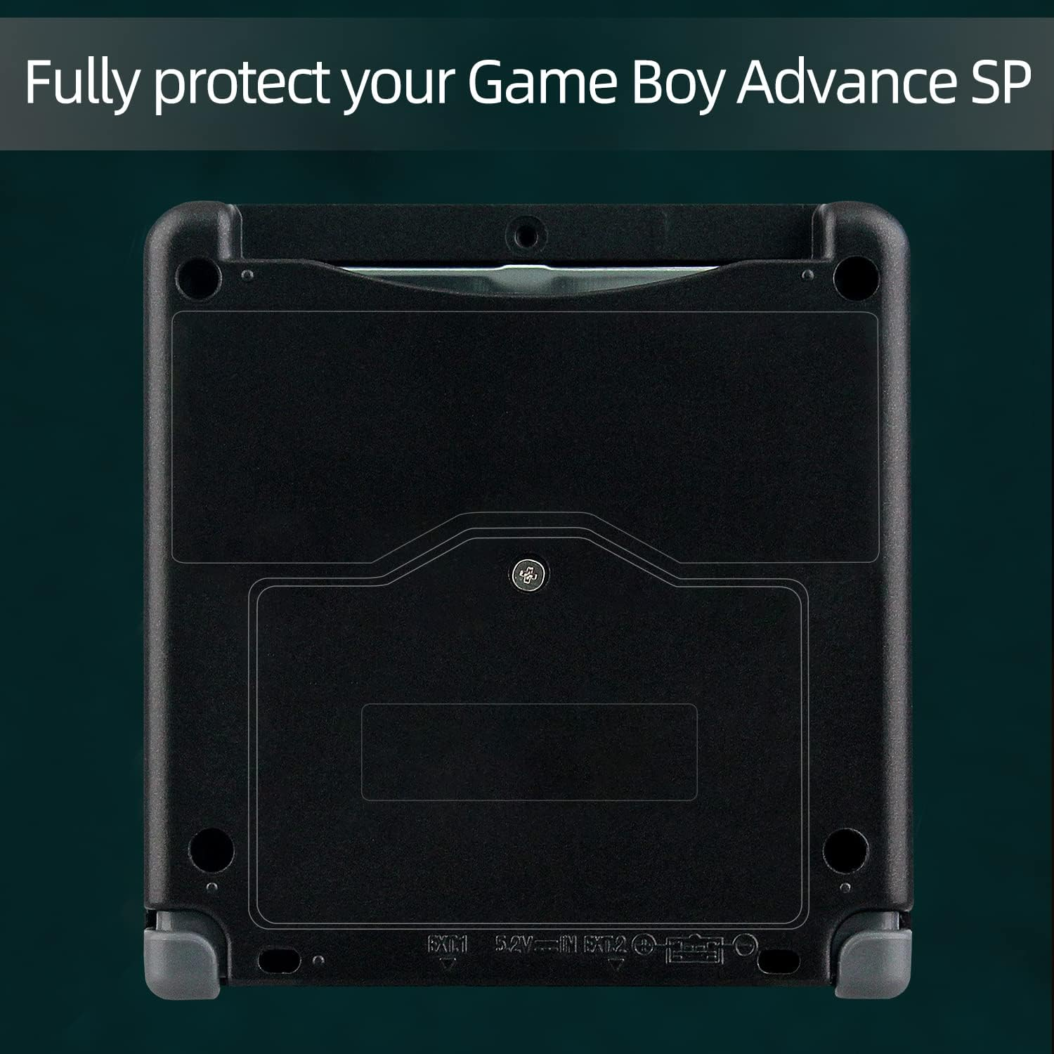 OSTENT Full Housing Shell Case Cover Replacement Compatible for Nintendo GBA SP Gameboy Advance SP - Color Black image number 4