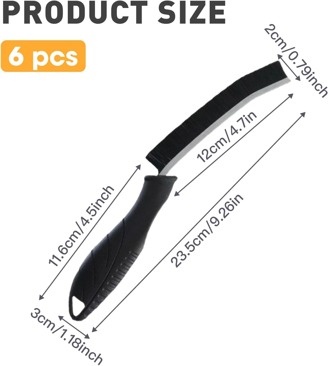 Crevice Cleaning Brushes Set, Multi-Purpose Scrub Brush Tool for Tight Spaces, Durable Stainless Steel & Plastic Handle, Ideal for Kitchen, Bathroom, Window Tracks, Shower, and Hard-To-Reach Areas image number 4