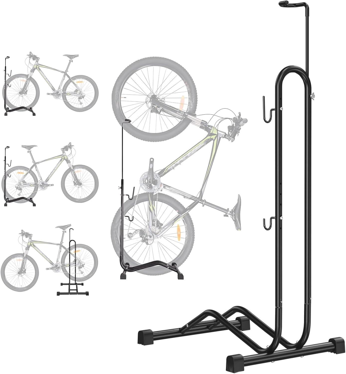 Bike Stand Freestanding Bicycle Stand Space Saving Vertical Bike Storage for Mountain/Road/Kids Bike. Bicycle Floor Parking for Indoor/Outdoor. Bike Rack for Maintenance 3 in 1 Repair Stand. image number 5
