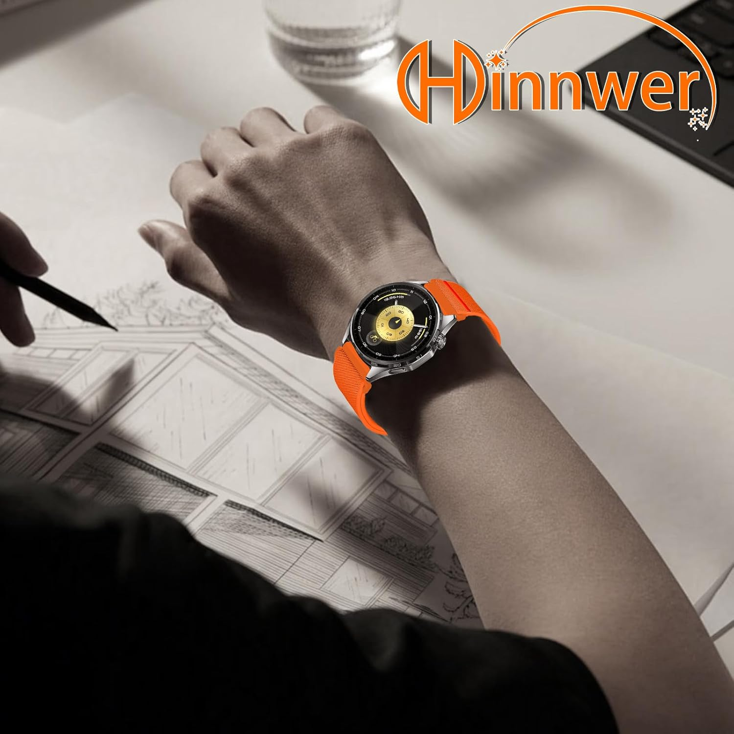 Hinnwer 22 Mm Nylon Strap for Huawei Watch GT 6 46 Mm/Watch GT 6 Pro/5/Gt 5/GT 5 Pro/Gt 4/4 46 Mm, Elastic Sport Parachute Closure, Braided Band for Huawei Watch Ultimate 2, 22Mm, Nylon