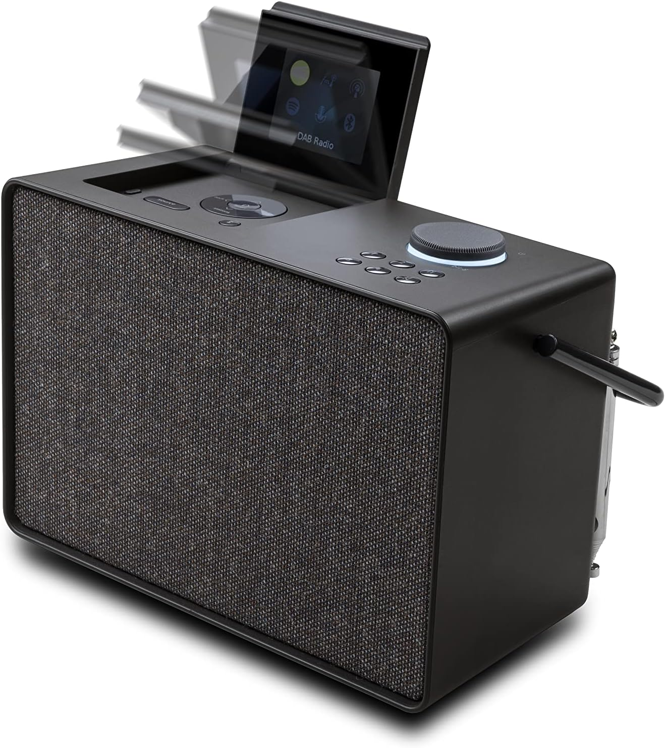 Pure Evoke Play Portable Music System for Indoors and Outdoors - DAB+/FM Radio, Internet Radio, Podcasts, Spotify Connect, Bluetooth, Foldable Colour Display (Coffee Black) image number 2