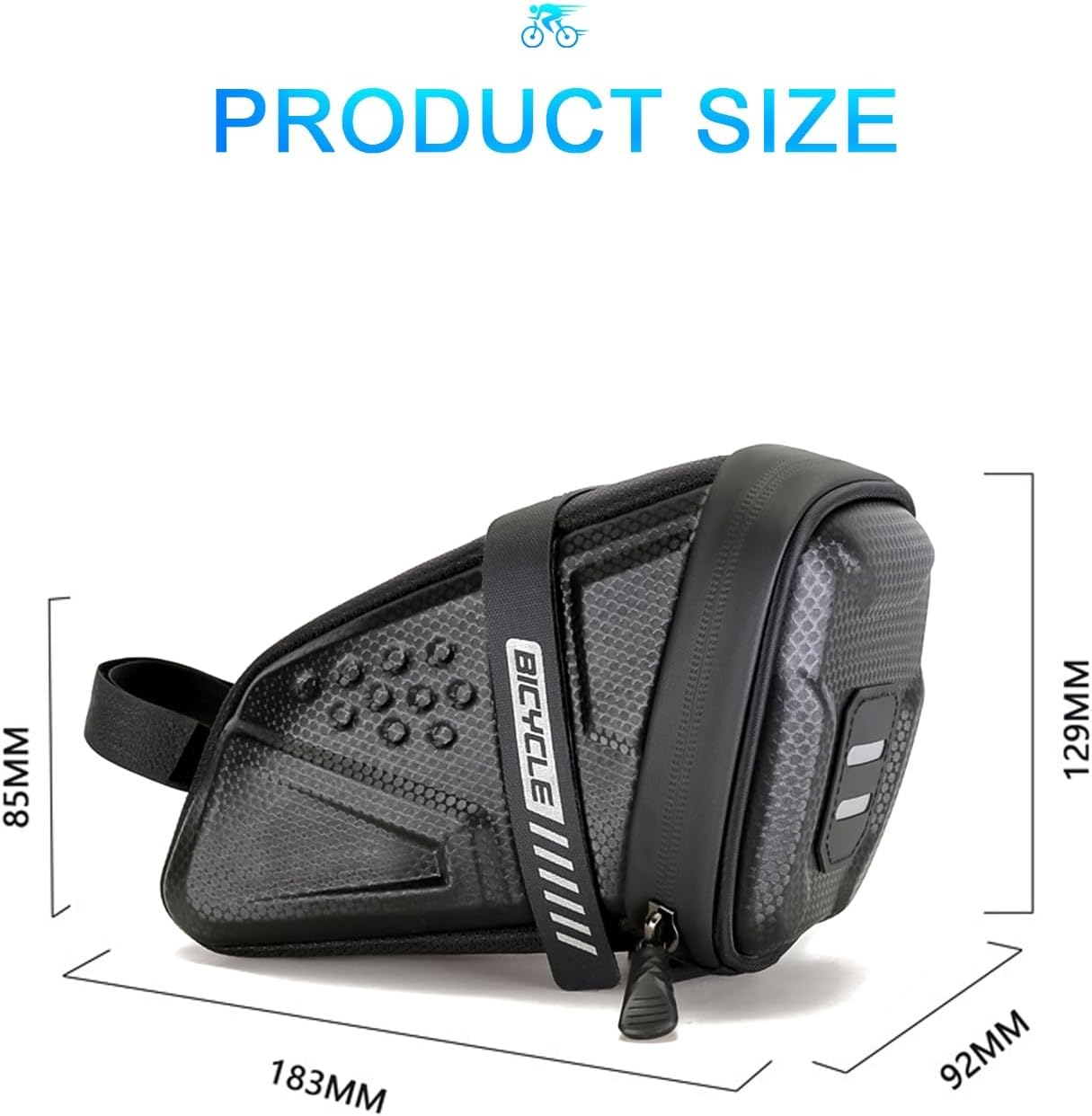 Bike Phone Mount Bag EVA Hard Shell Waterproof TPU Touchscreen Front Frame Bag with Sunshade Fits Phones Smaller than 6.8 Inches (Tail Pack) image number 5