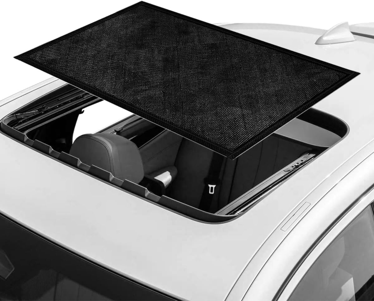 Car Sunroof Sun Shade, Magnetic Quick Install UV Sun Protection Auto Roof Screen Cover for Overnight Camping, Breathable Sunshade Mesh for Vehicle Moonroof and Side Window image number 1