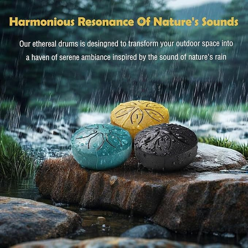 Ksngtixe 3-Inch Six-Tone Tibetan Singing Bowl - Handheld Meditation Rain Drum with Carbon Steel Construction for Sound Healing, Yoga & Stress Relief (Gold) image number 6