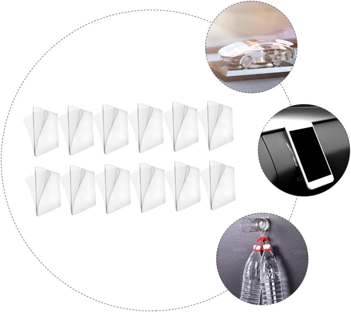 Ciieeo 12Pcs Double Sided Auxiliary Sticker No Nails No Fixed Adhesive Tape for Wall Mounted Strong Double Sided Tape image number 2