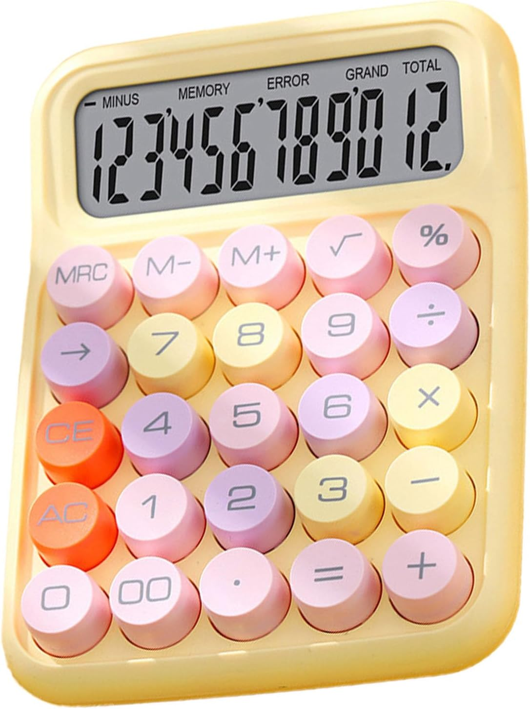 Colorful Calculator, Mechanical Keyboard Calculator, Candy Colored Electronic Desktop Calculator with Scientific Functions, for Home School Office (Lemon Yellow)