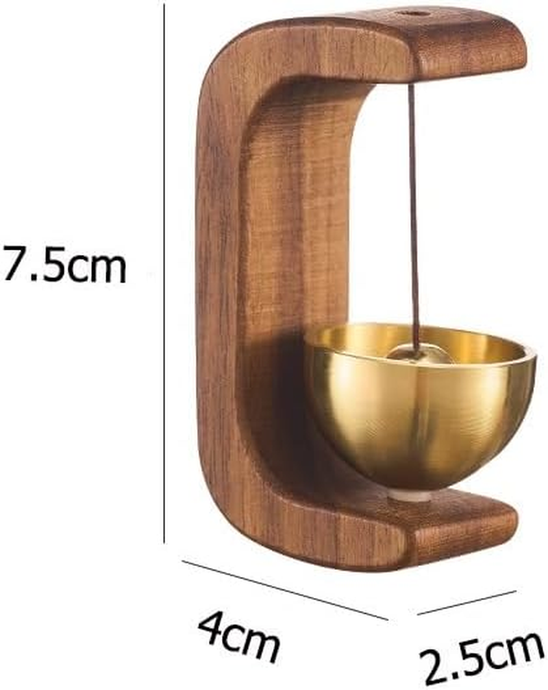 Wooden C Shaped Wind Chime，Suction Door Type Solid Wooden Wind Chime, Shopkeepers Bell for Door Opening, Magnetic Doorbell, Cute Decorative Doorbell For, and Restaurant (Dark Color) image number 3