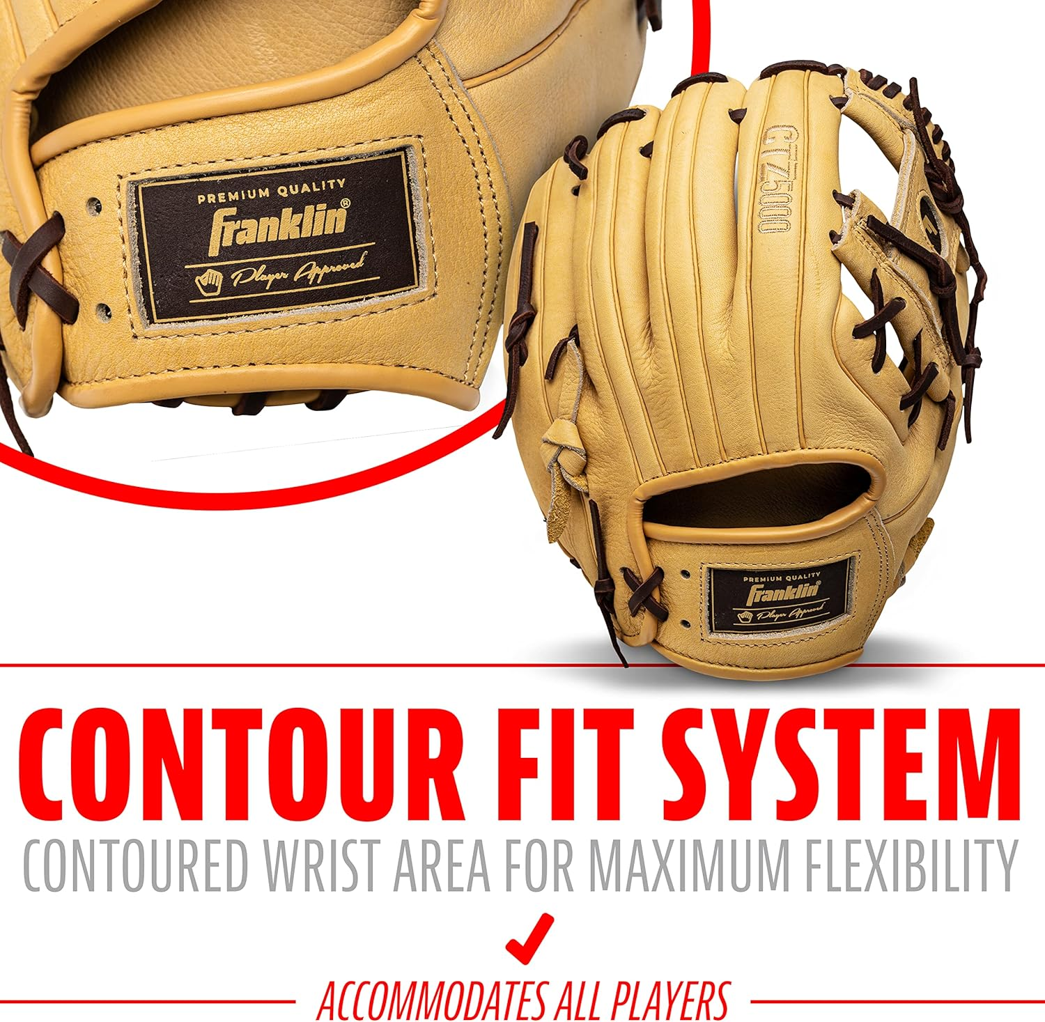 Franklin Sports CTZ5000 Baseball Fielding Gloves - Right Handed Gloves image number 5