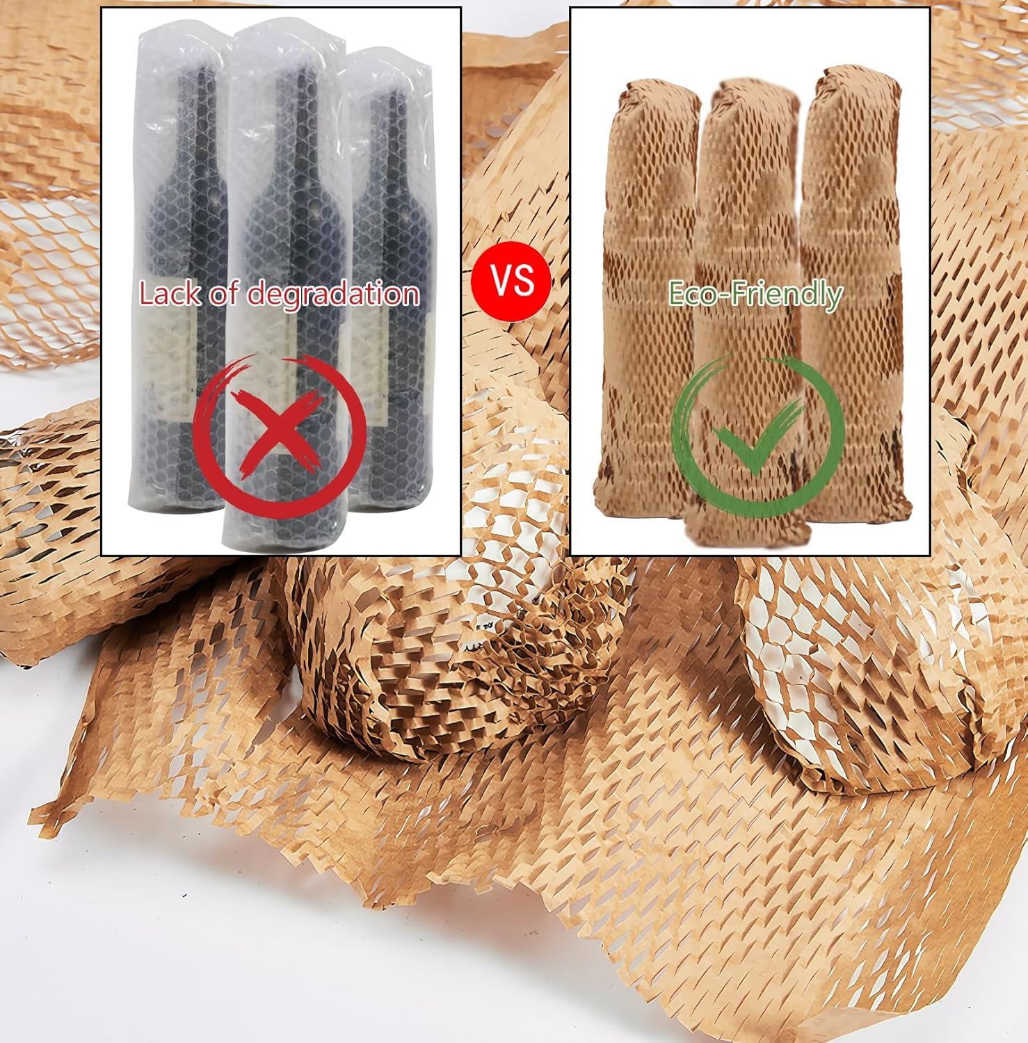 RINGSUN Honeycomb Bubble Wrap Roll, 30 * 1000Cm Cushion Packing Wrap for Secure Moving Shipping, Recyclable Paper Bubble Wrap Perfect for Fragile Protection image number 4