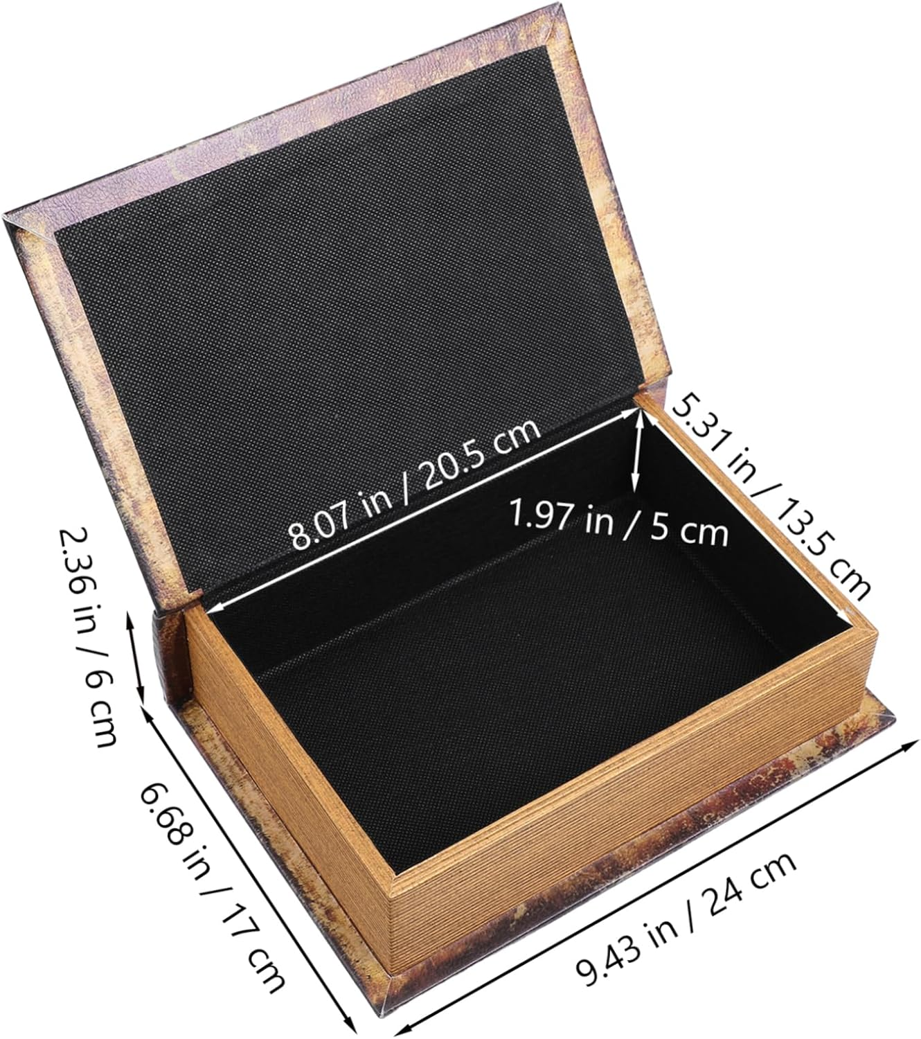 Ipetboom Vintage Book Shaped Box Bible Storage Organizer European Style Fake Book Decor Jewelry Keepsake Home Office Shelf Prop image number 5