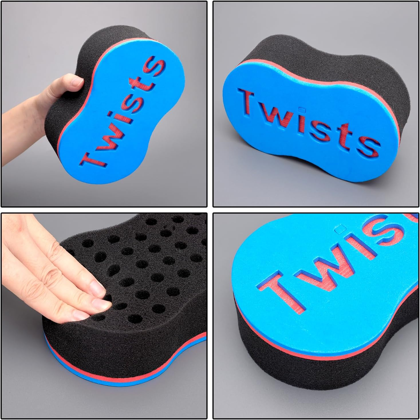 ARJDXDP Pack of 3 Hair Brush Sponge Afro Curl Sponge Magic Curl Sponge Large Holes Dreads Locking Twist Barber Tool for Afro Coil Hair Magic Beauty