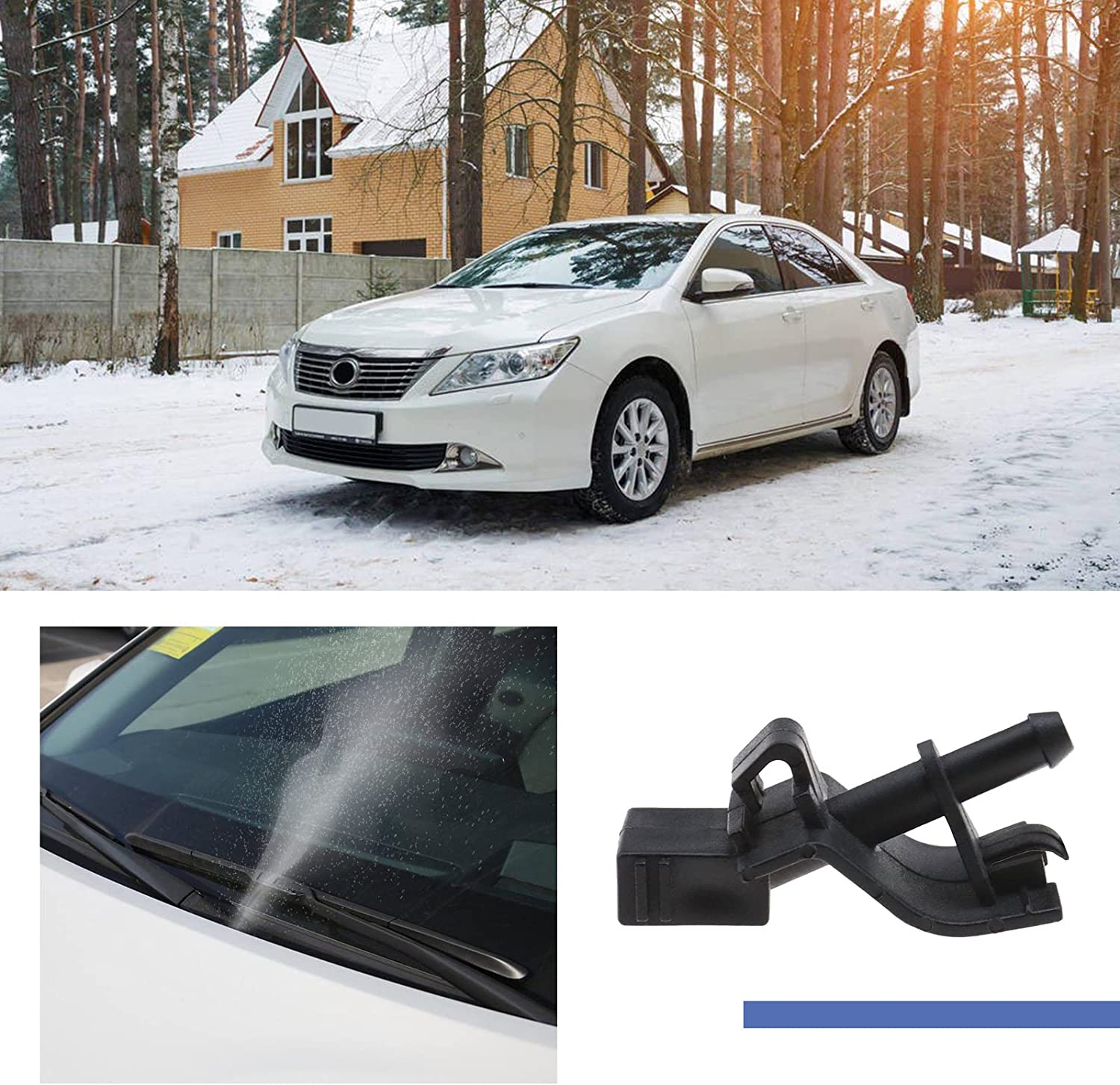 SING F LTD 4PCS Car Windshield Wiper Washer Nozzles 85381-30110 85381-12300 Windscreen Washer Wiper Spray Jet Compatible with Corolla/Altis XD RX350 AL10 image number 5