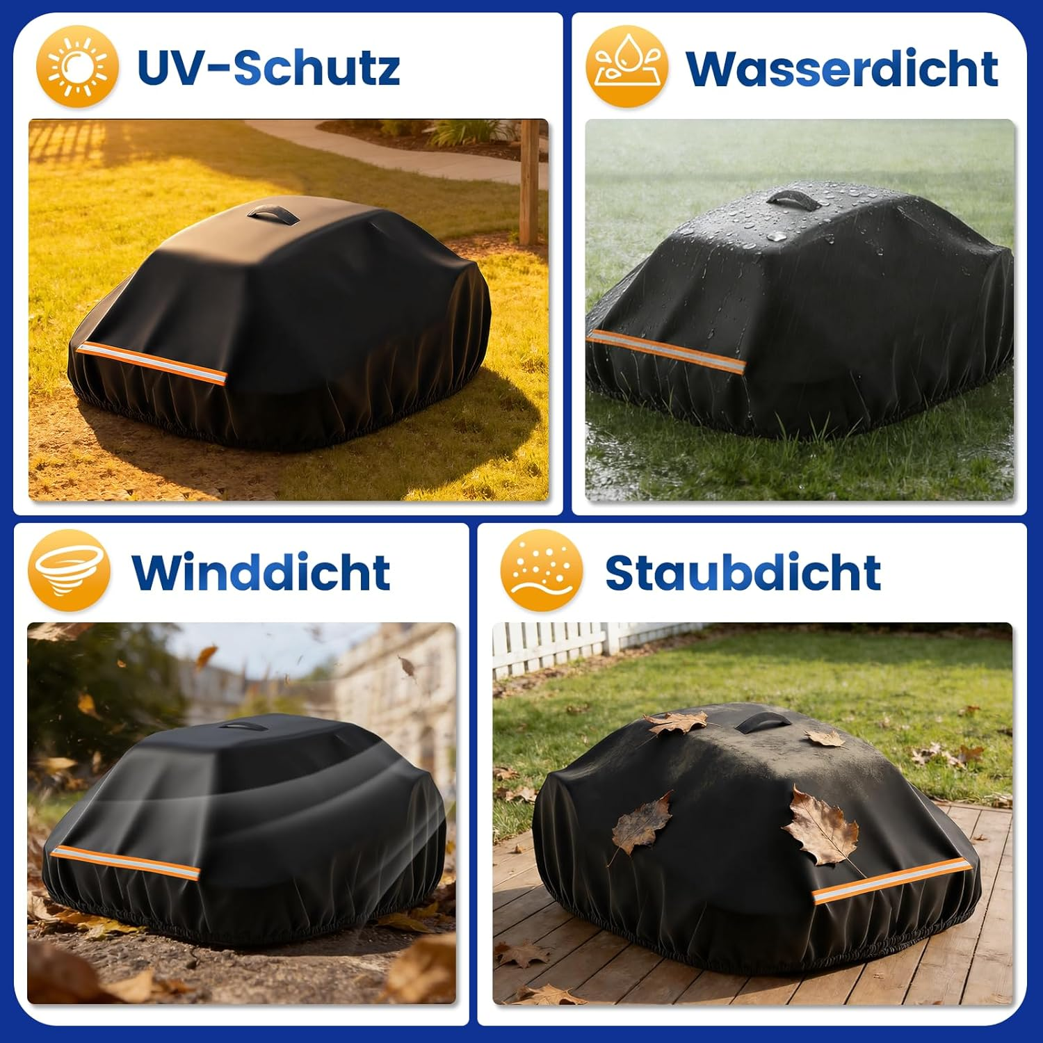 Fenghome Cover for Robotic Lawnmower, Wireless Automatic Lawn Robot, Waterproof Protective Cover, Protective Cover for YUKA Mini 500/700 Robotic Lawnmower, with Buckle Strap and Handles, 56 X 43 X 31 image number 1