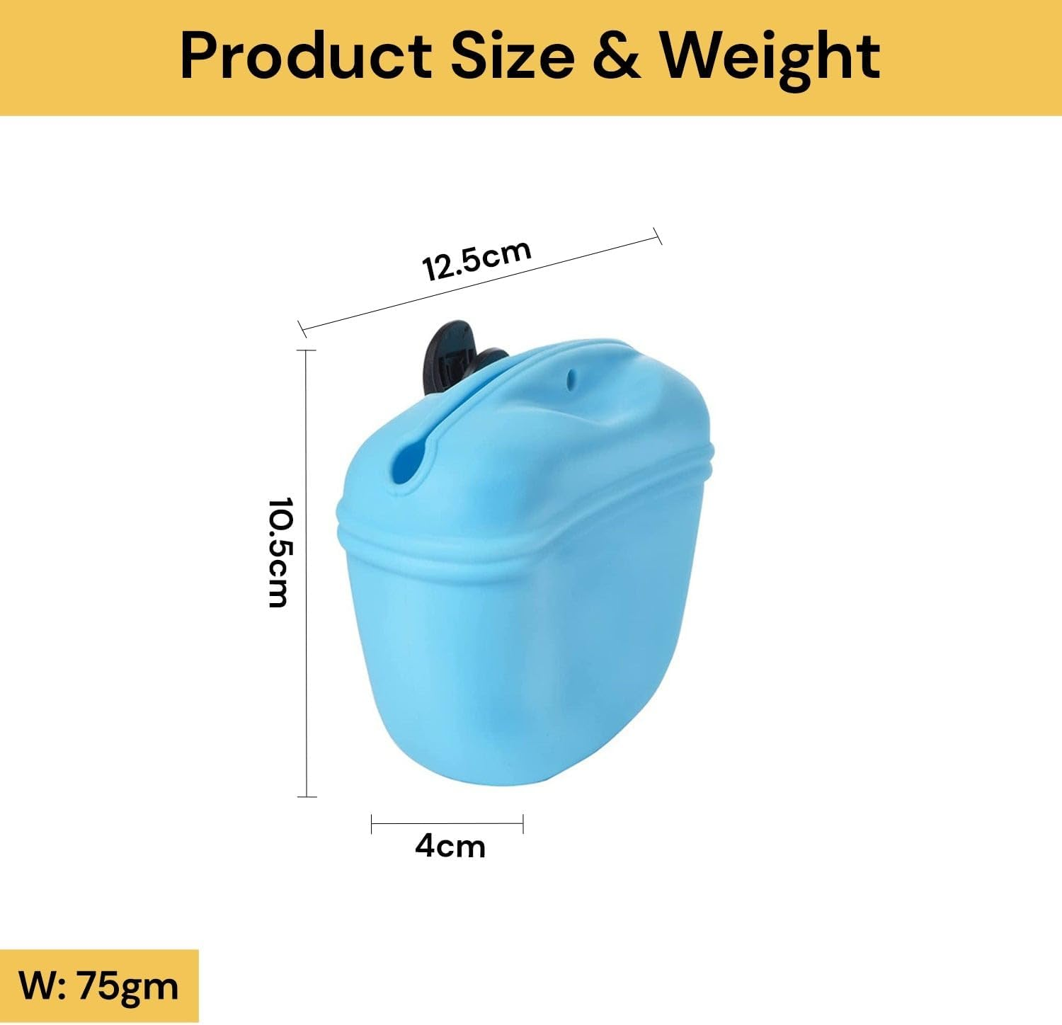 EZONEDEAL Silicone Dog Treat Pouch, Puppy Training Pouch, Clip on Portable Training Container, Small Training Bag-Portable Dog Treat Bag for Leash with Magnetic Closure Buckle Closing and Waist Clip (Grey) image number 4