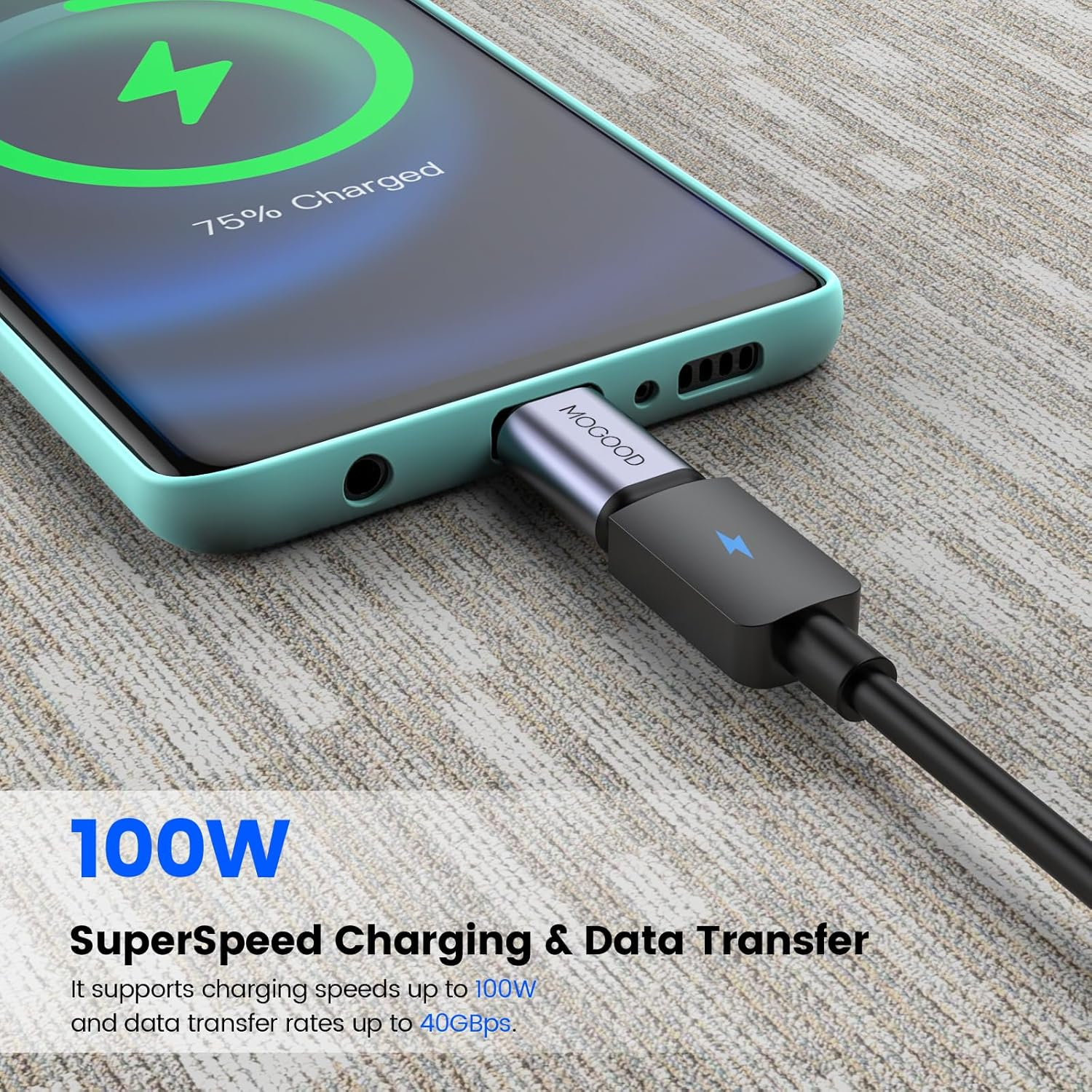MOGOOD USB C Male to Female Adapter,Support 100W Fast Charging 40Gbps Data Transfer 8K@60Hz Video Output for Usb4,Thunderbolt 4/3,Laptop,Steam Dock,Switch,Tablet image number 3