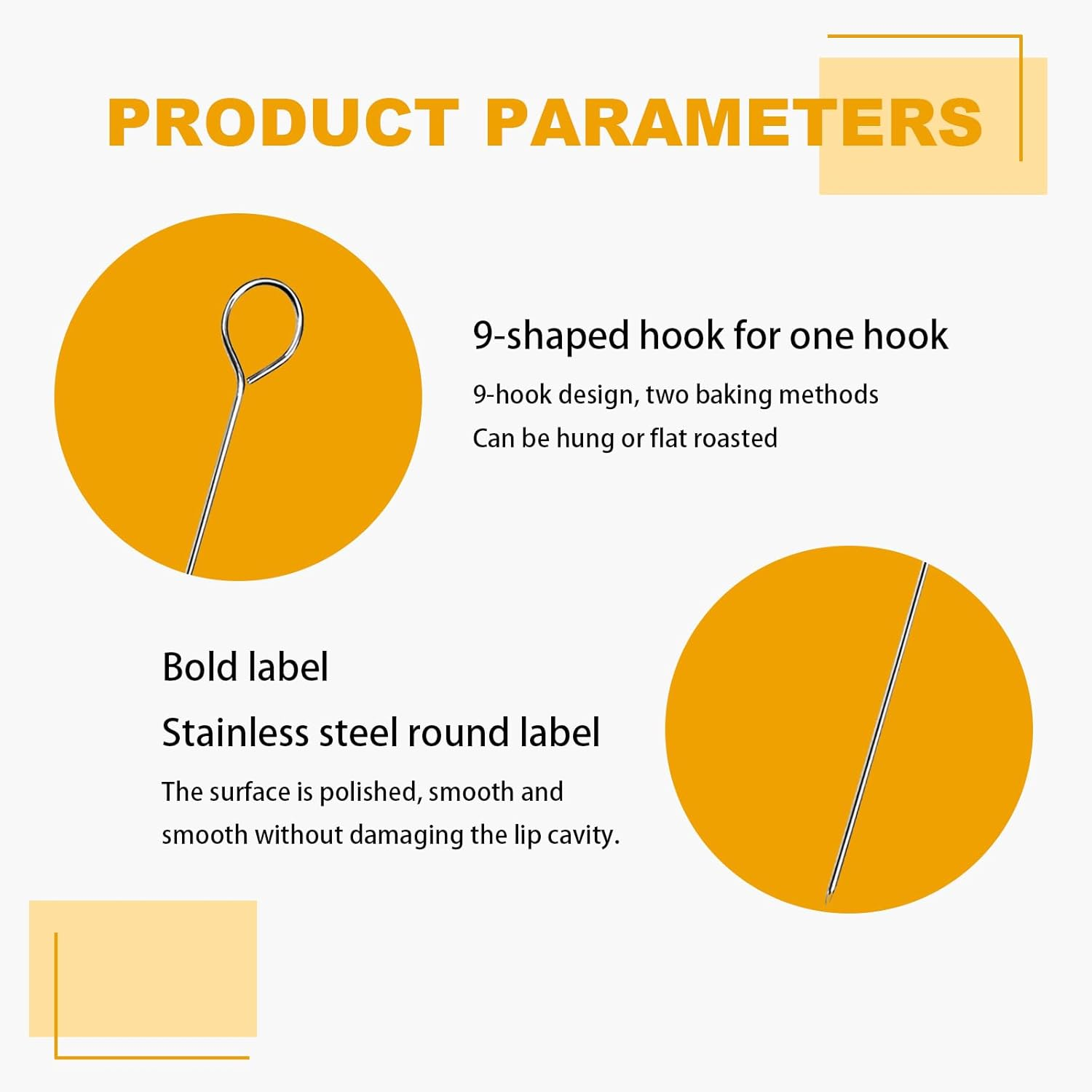 20 PCS BBQ Metal Skewers Stainless Steel, 7.87"/20Cm Food-Grade Metal Kebab Skewers for Kebabs, Grilling, Oven, and BBQ - Durable & Reusable image number 1