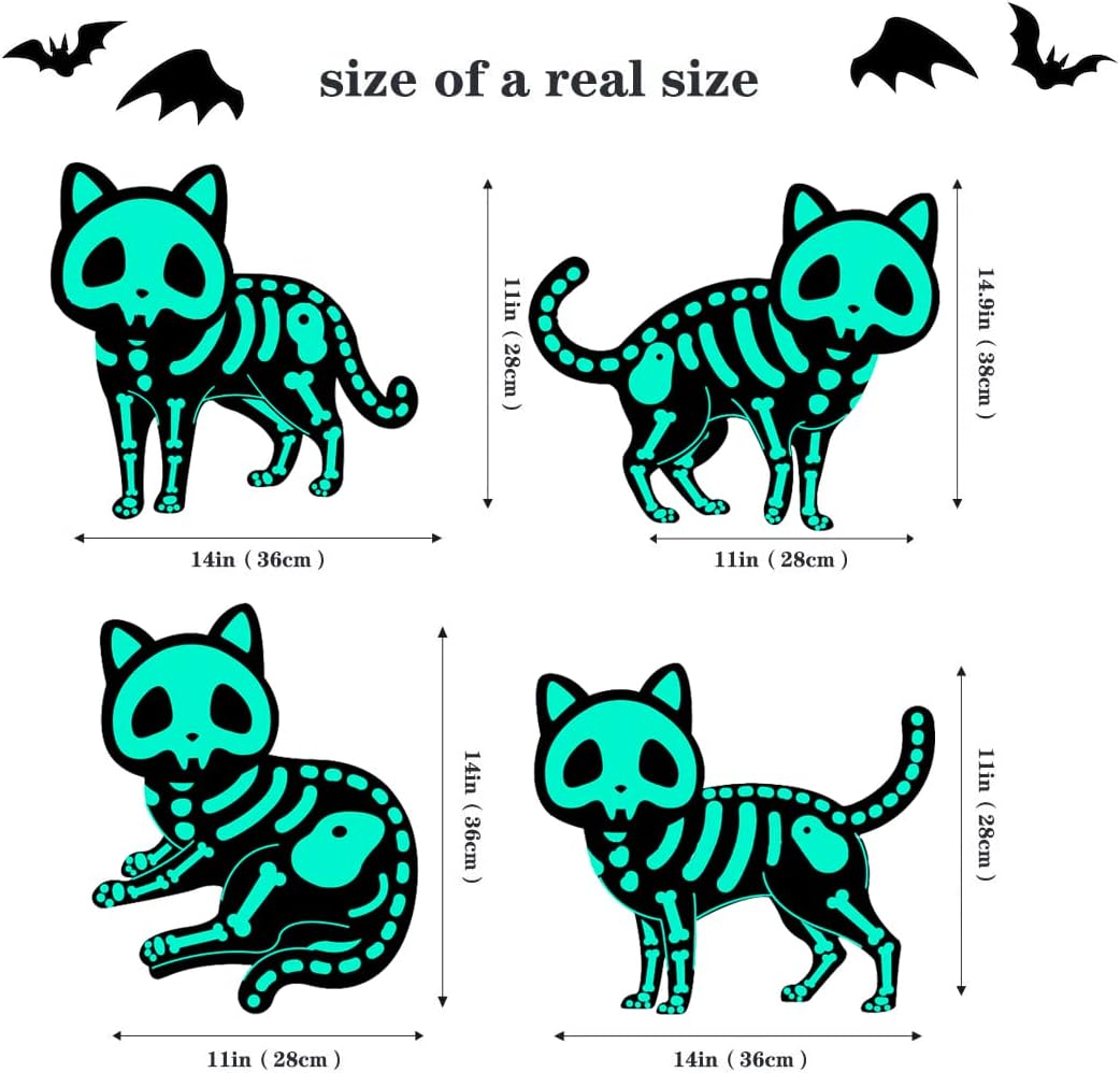 Halloween Decoration Outdoor - Reflective Black Cat for Halloween Yard Sign and Halloween Party Decoration - Halloween Reflective Cat for Luminous Decoration, Holiday Decoration, Scary Yard Sign, Holiday Party Props (4PCS) image number 1