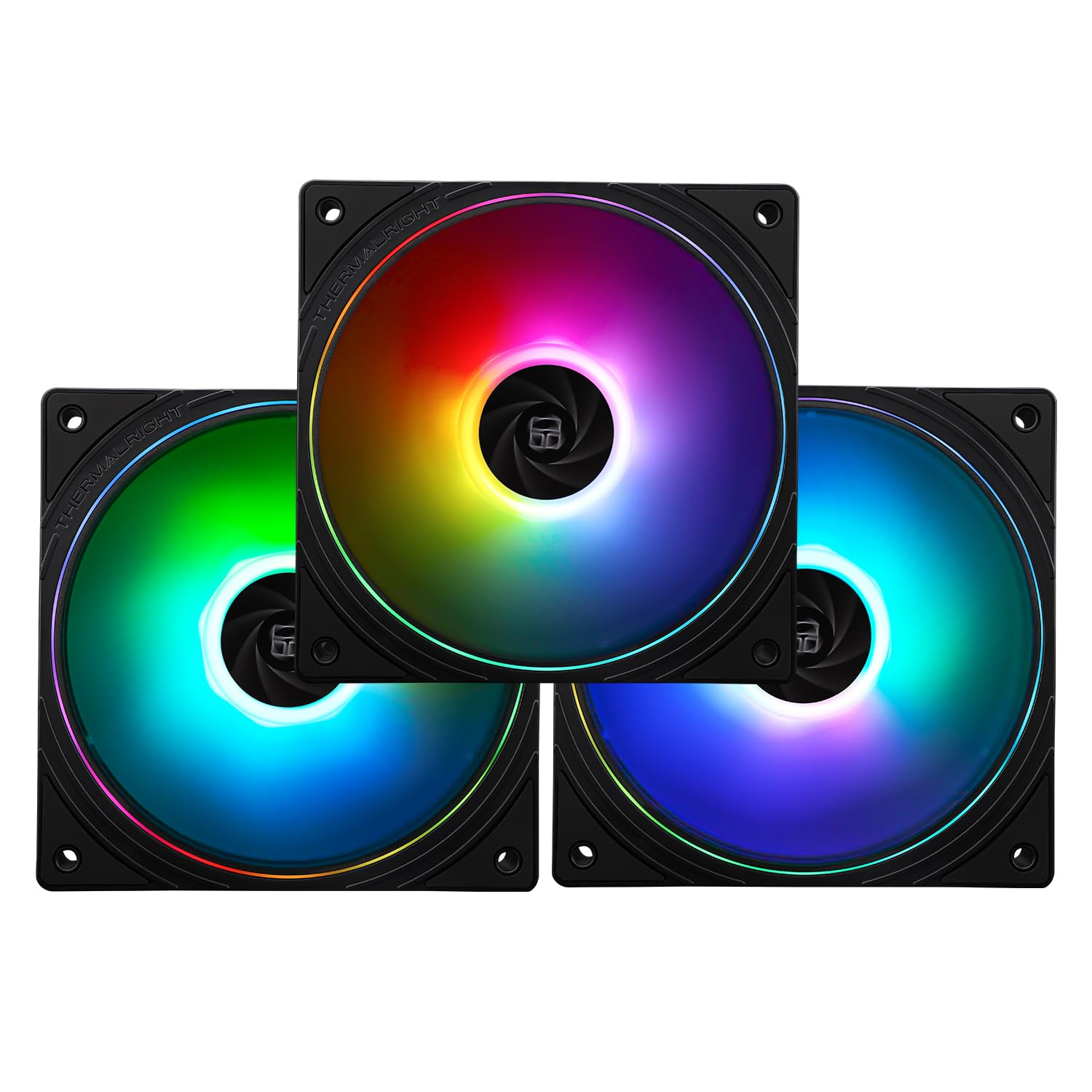 Thermalright TL-S12W-S X3 CPU Fan, 120Mm ARGB Case Cooler Comes with ARGB Lighting Effect,Pc PWM Silent Computer Fan with 1500RPM Speed, White(Tl-S12W-S X3)