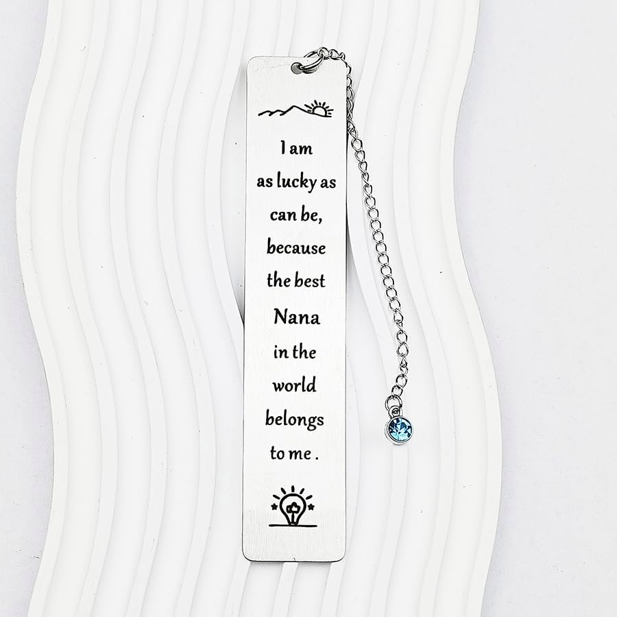 Nana Gifts Bookmark from Grandkids Grandchildren I Am as Lucky as Can Be Book Marks for Reading Book Lover Nana Grandma Christmas Birthday Gifts for Nana Grandmother Bookworm Gift image number 2