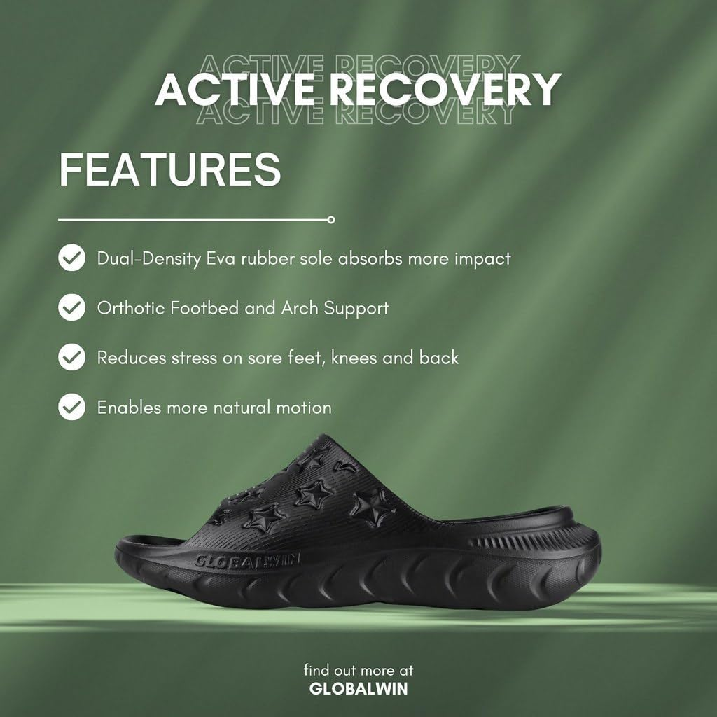 GLOBALWIN Ava Women&rsquo;S Recovery Slides Comfortable Indoor Outdoor Cloud Slippers Reduce Stress on Feet image number 4
