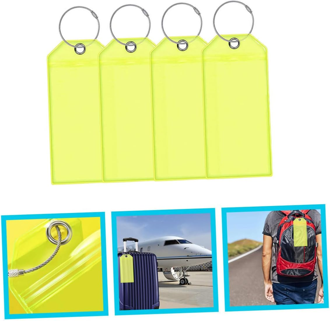 OATIPHO 4Pcs PVC Luggage Tags Travel Suitcase Identifiers Luggage Tags for Suitcases Identify image number 5