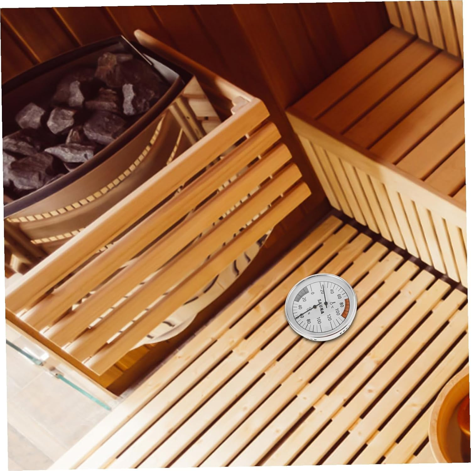 Sauna Humidity Meter and Indoor Temperature Gauge for Home and Sauna Rooms, Accurate Wall Thermometer Dual-Use Temperature and Humidity Monitoring for Steam Rooms