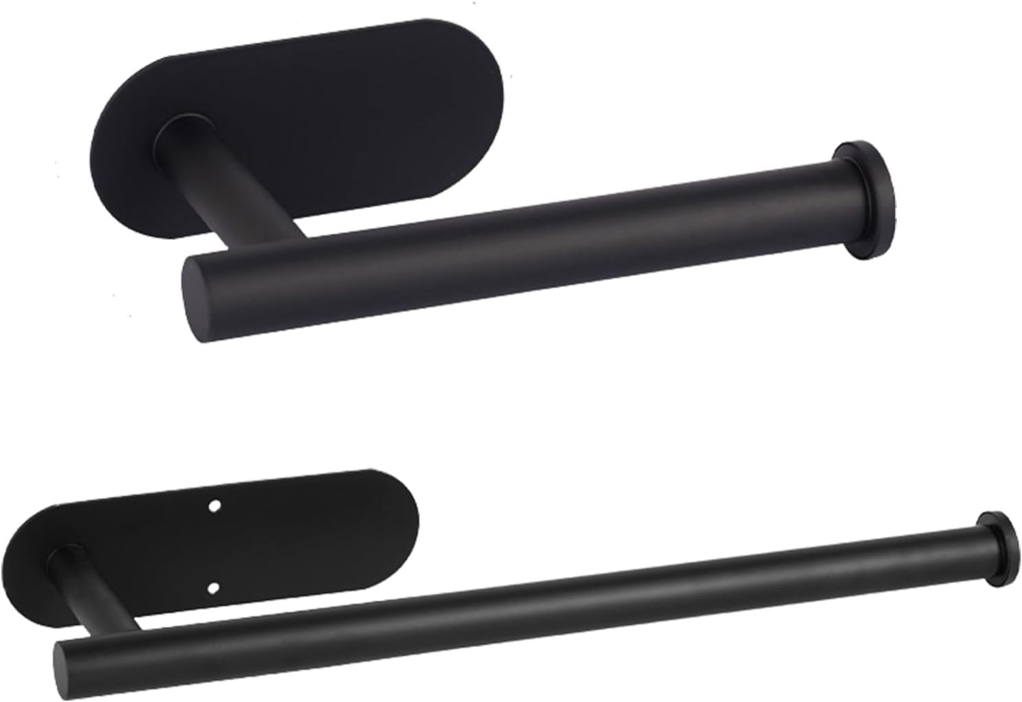 2 PCS Toilet Paper Holder Self Adhesive, Premium Thicken Stainless Steel Rustproof Adhesive Toilet Roll Holder No Drilling for Bathroom, Kitchen, Washroom (Large+Small)