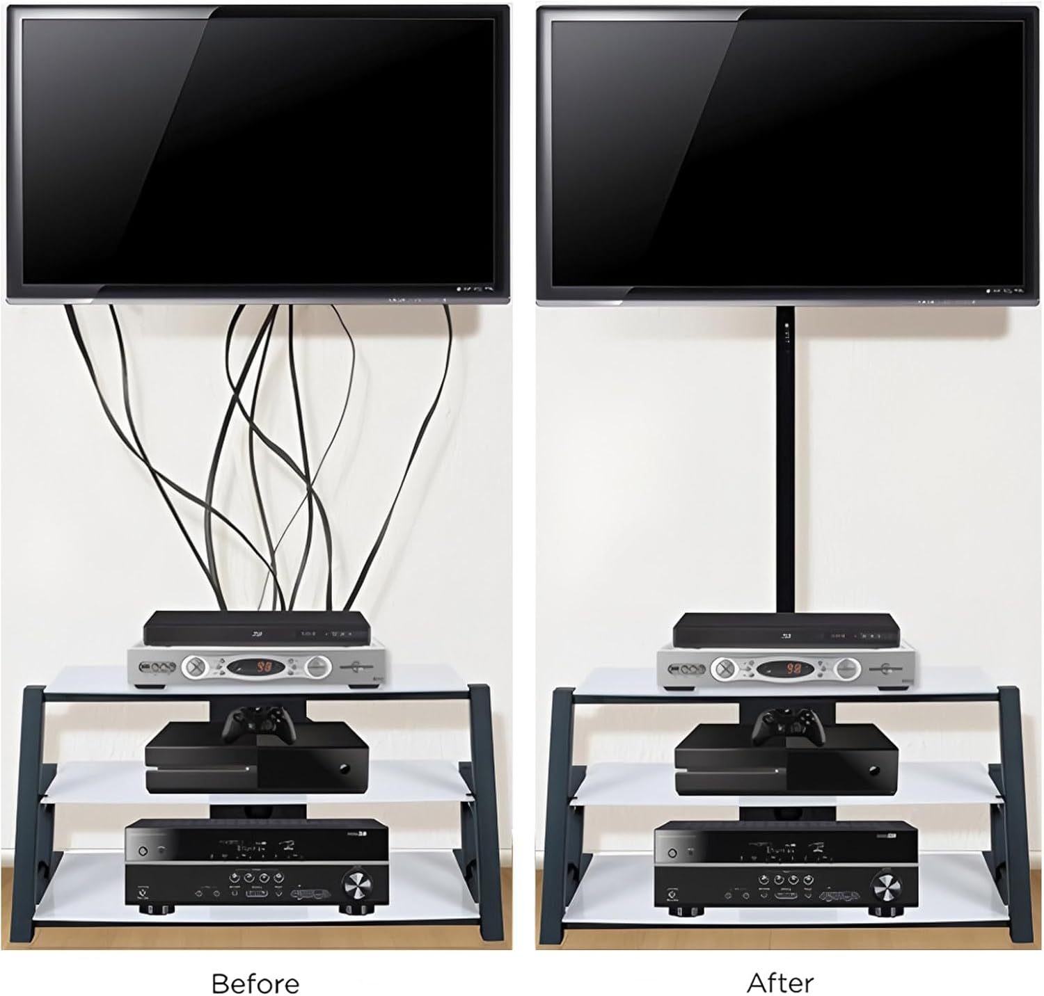 Mineens 3 Pack-40 Inch Cable Sleeve Flexible Cord Management System, Wire Organizer Cover for Desk PC TV Home Office, Black Cable Protector Wrap - Pet Chew Proof image number 4