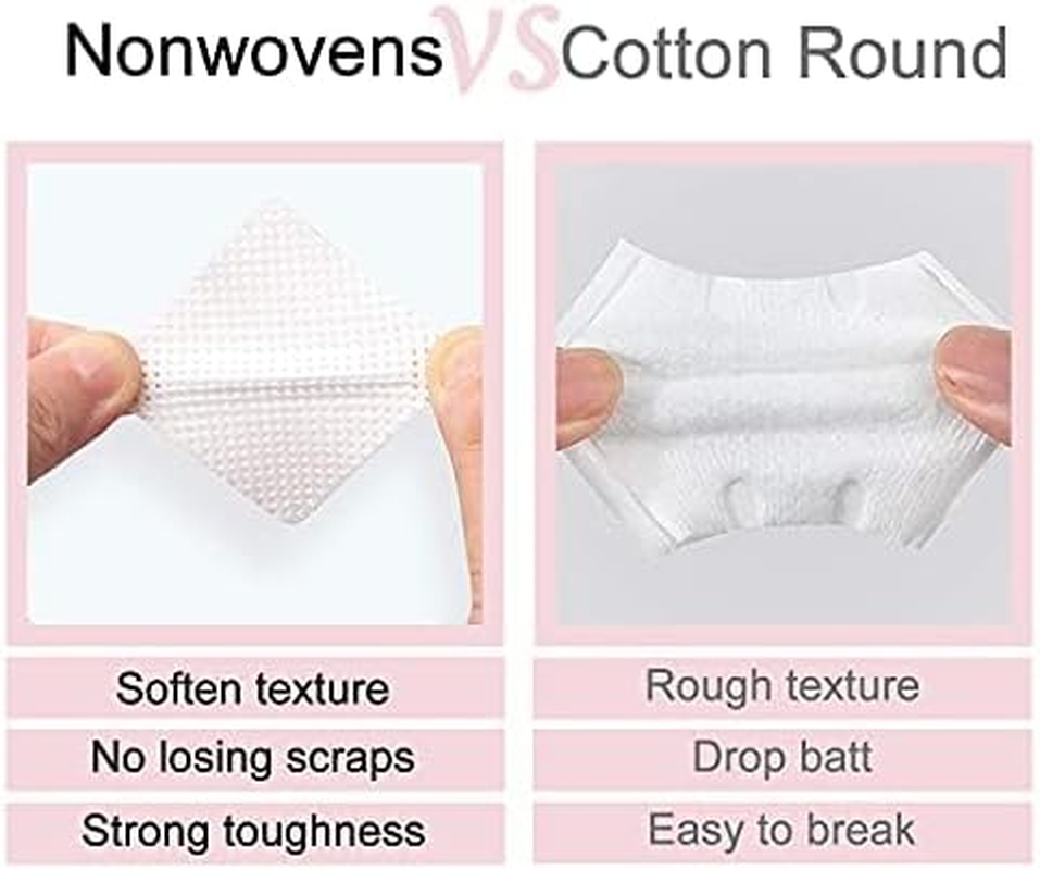 400 Pcs Non-Woven Glue Cleaning Wipes for Lash Extensions and Nail Polish Removal, Beauty Salon Supplies (White)