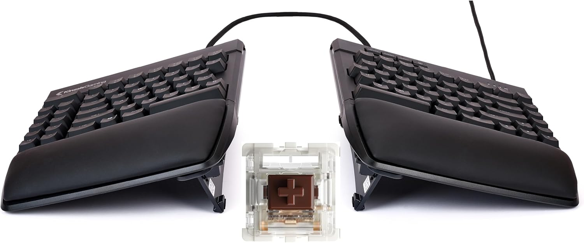 KINESIS Freestyle Edge RGB plus Split Mechanical Keyboard | Hotswap Tactile Switches | RGB | Ergonomic | Lift Kit Included | Detachable Palm Support | Fully Programmable | Mac Keycaps Included image number 4